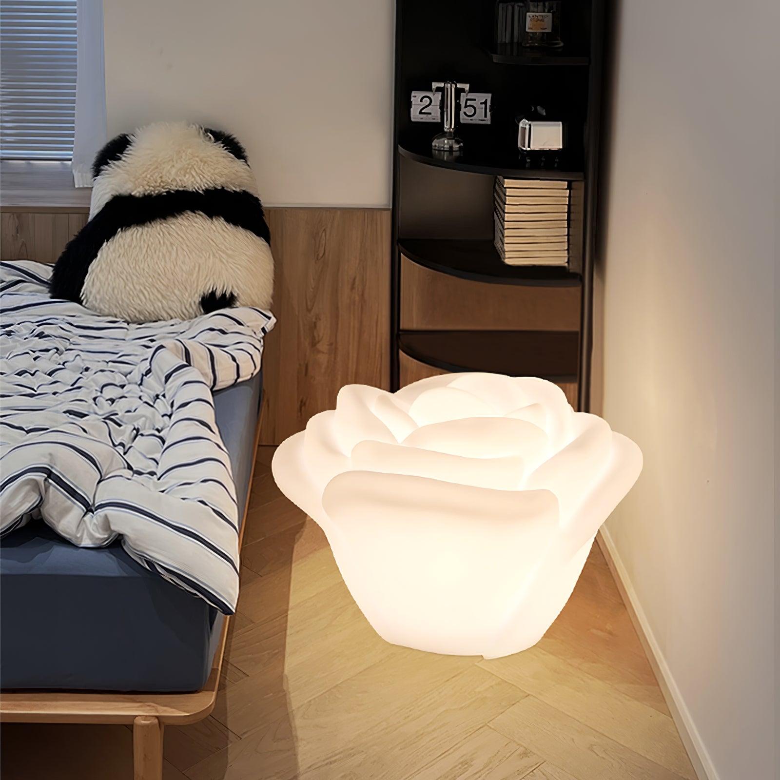White Rose Shaped LED Table Lamp - Blowlighting