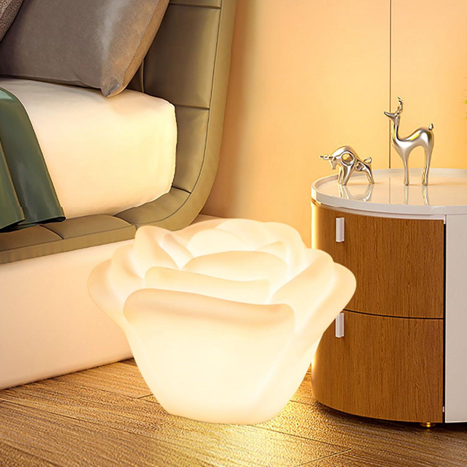 White Rose Shaped LED Table Lamp - Blowlighting