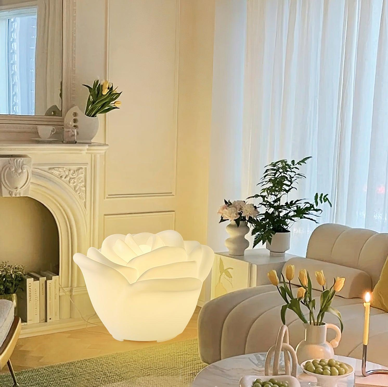 White Rose Shaped LED Table Lamp - Blowlighting