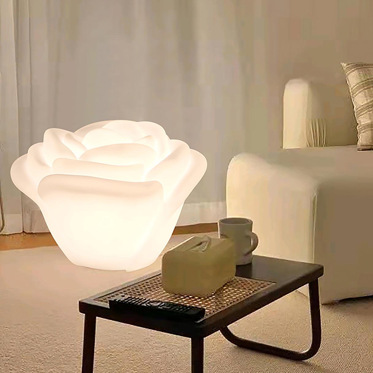 White Rose Shaped LED Table Lamp - Blowlighting