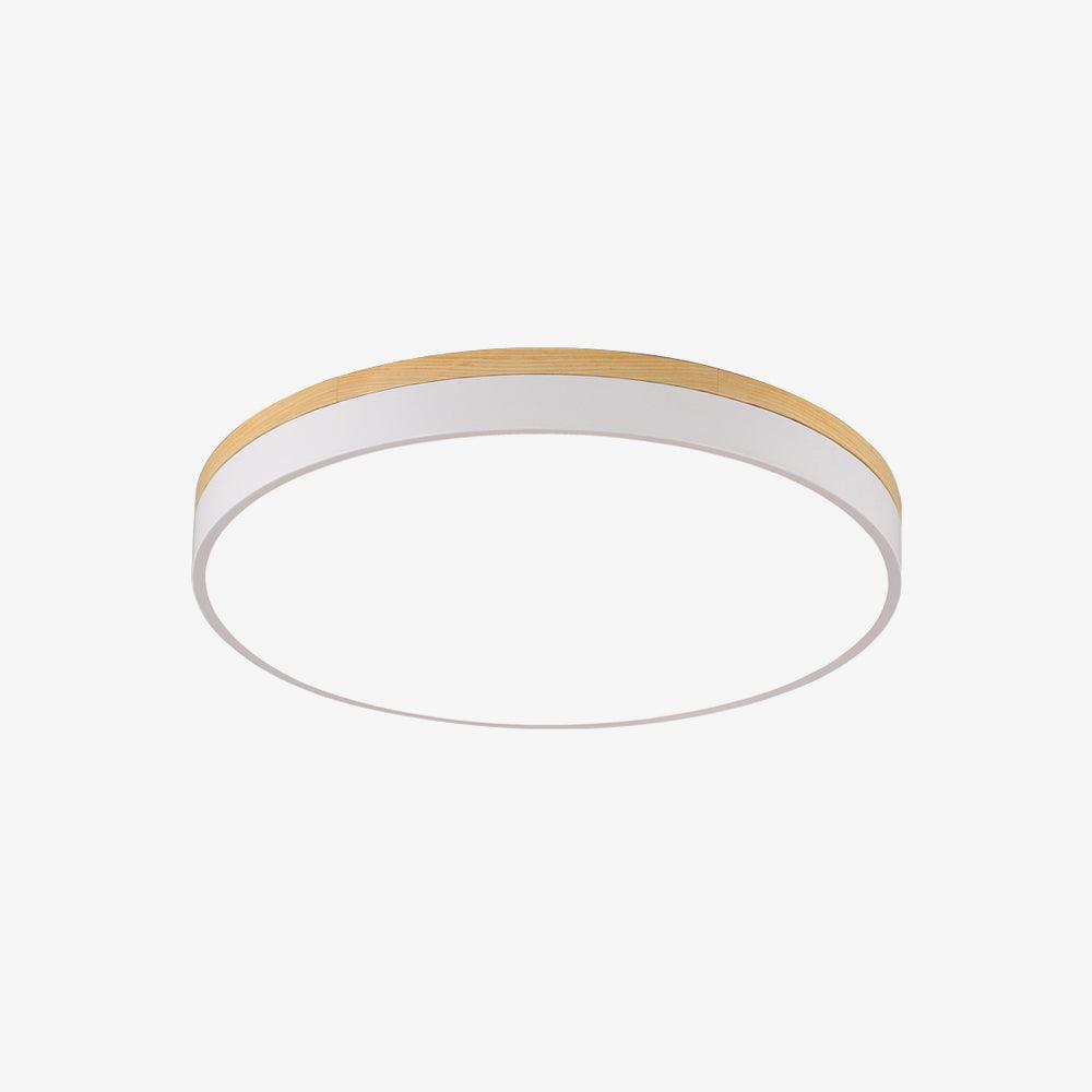 White Round Wooden Ceiling Lamp - Blowlighting
