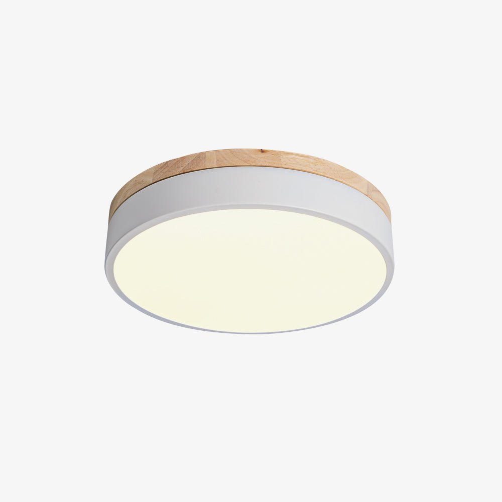 White Round Wooden Ceiling Lamp - Blowlighting