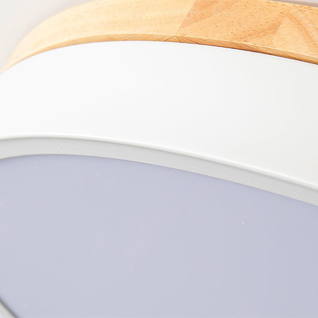 White Round Wooden Ceiling Lamp - Blowlighting