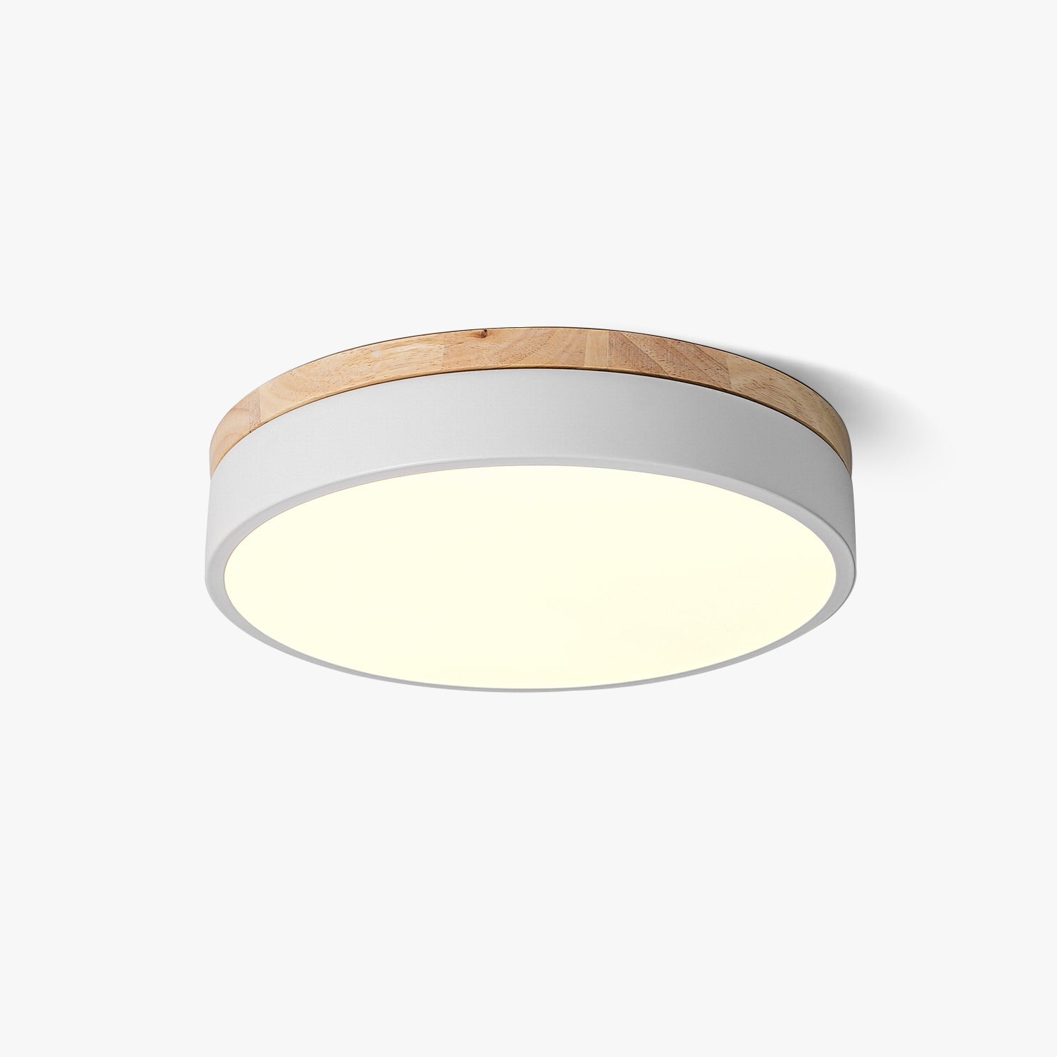 White Round Wooden Ceiling Lamp - Blowlighting