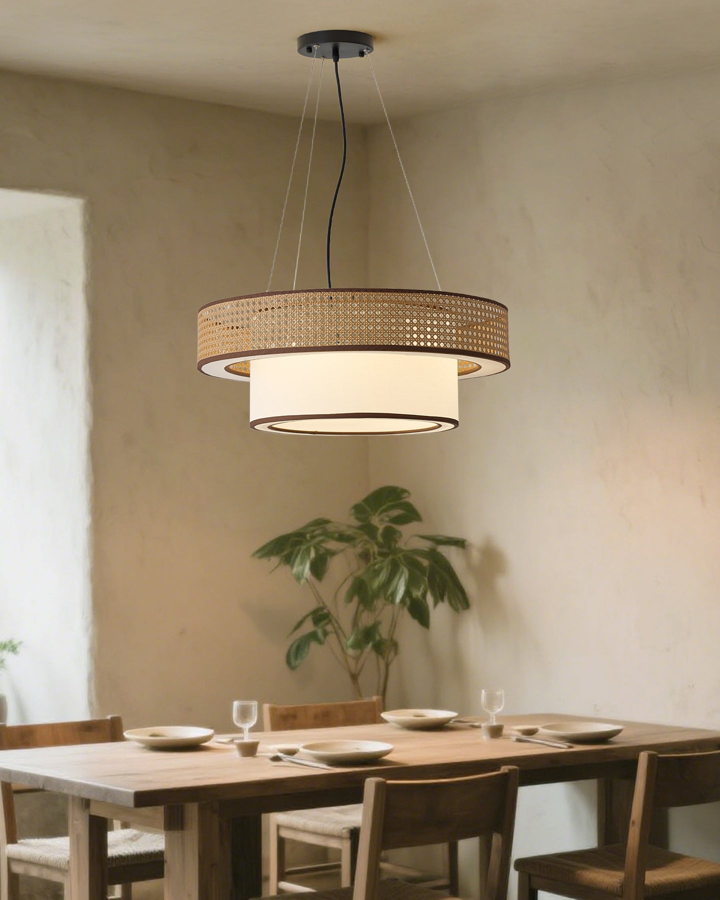 Circlura Natural Fabric Chandelier