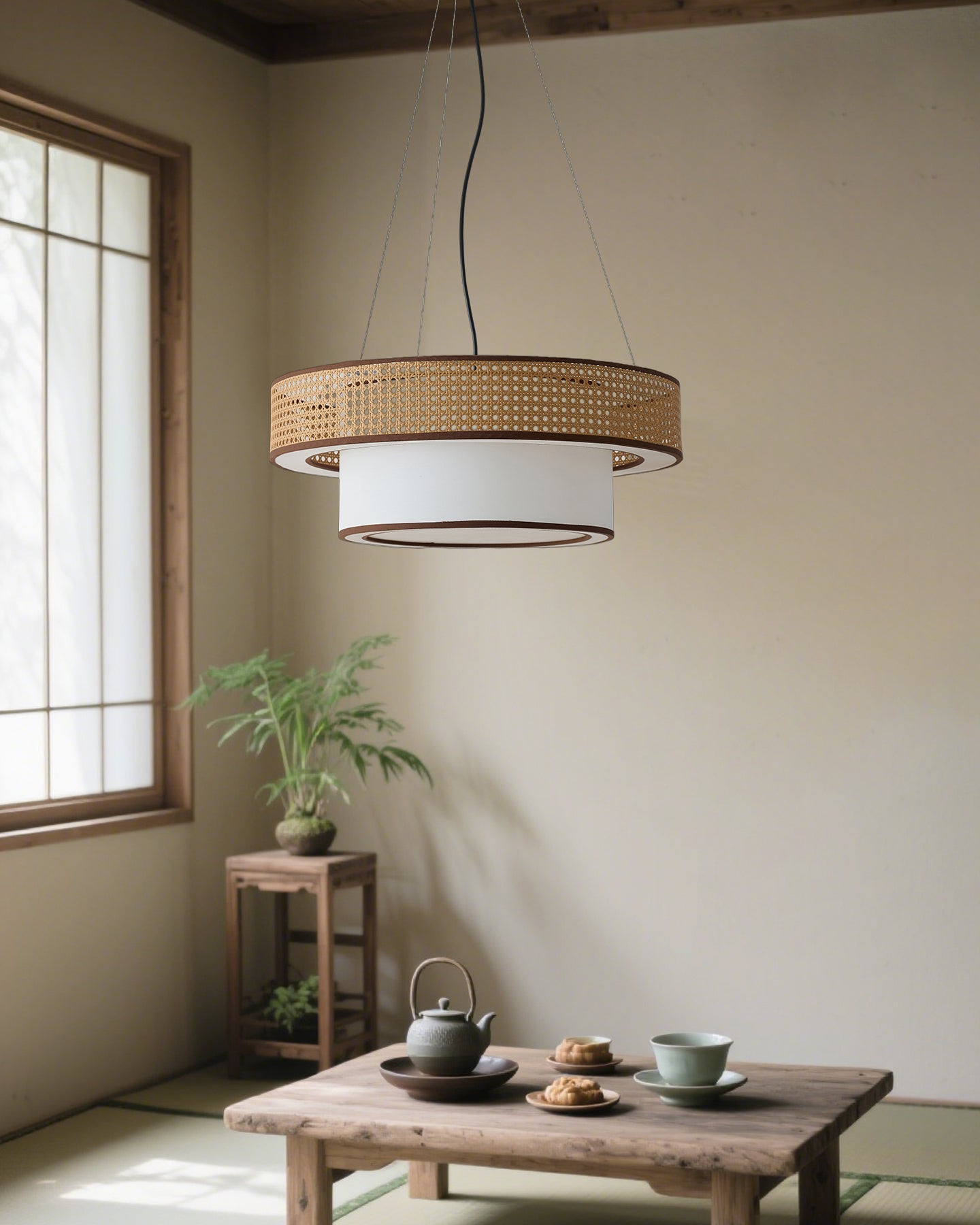 Circlura Natural Fabric Chandelier