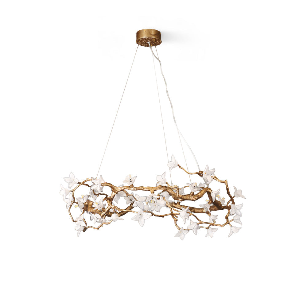 Willow Natural Glass Flower Chandelier