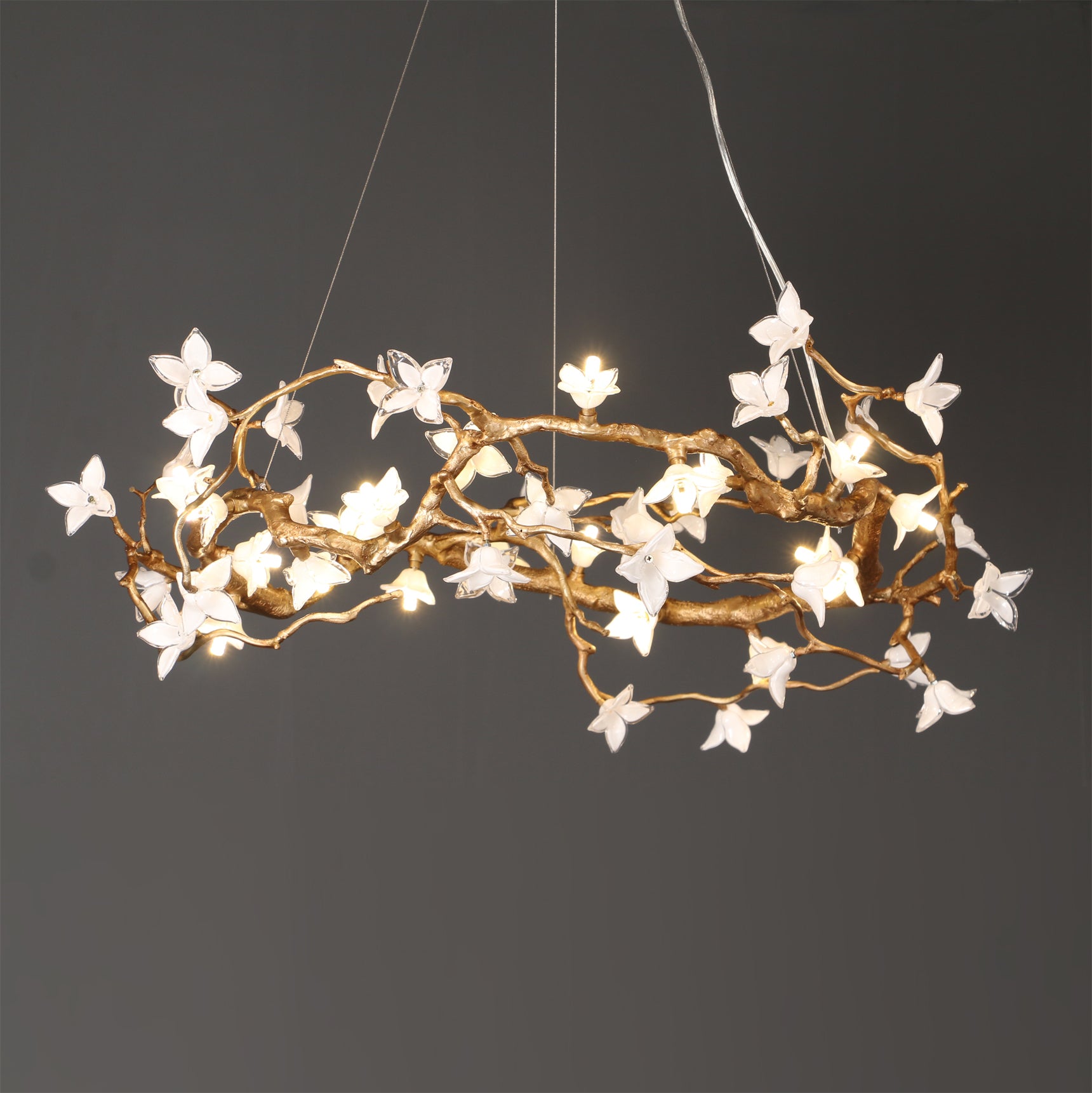 Willow Natural Glass Flower Chandelier