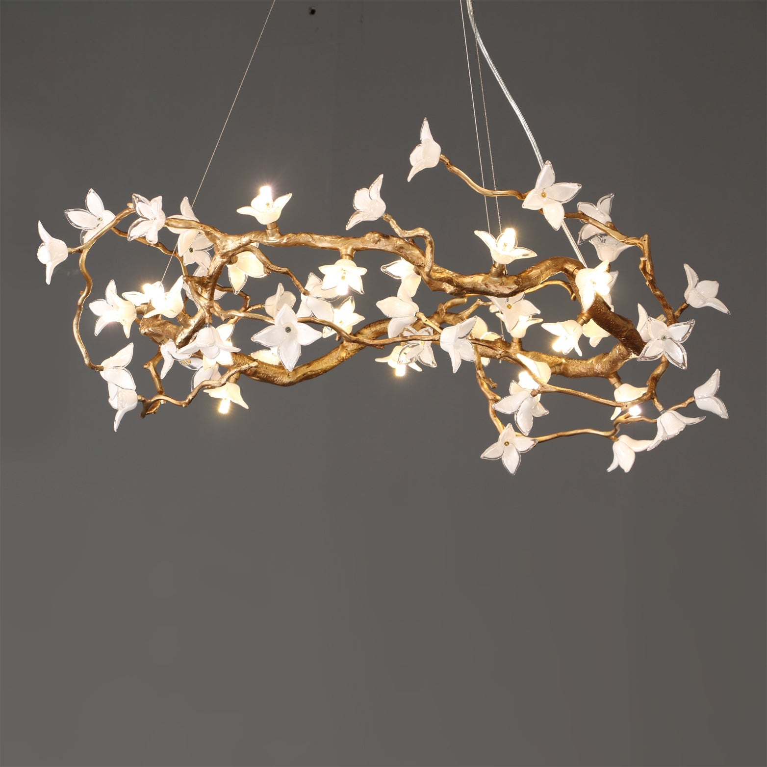Willow Natural Glass Flower Chandelier