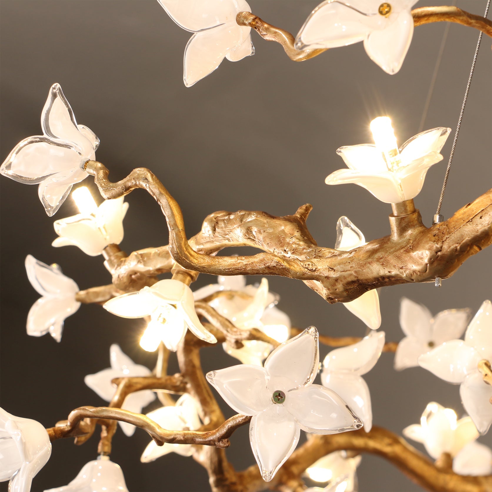 Willow Natural Glass Flower Chandelier