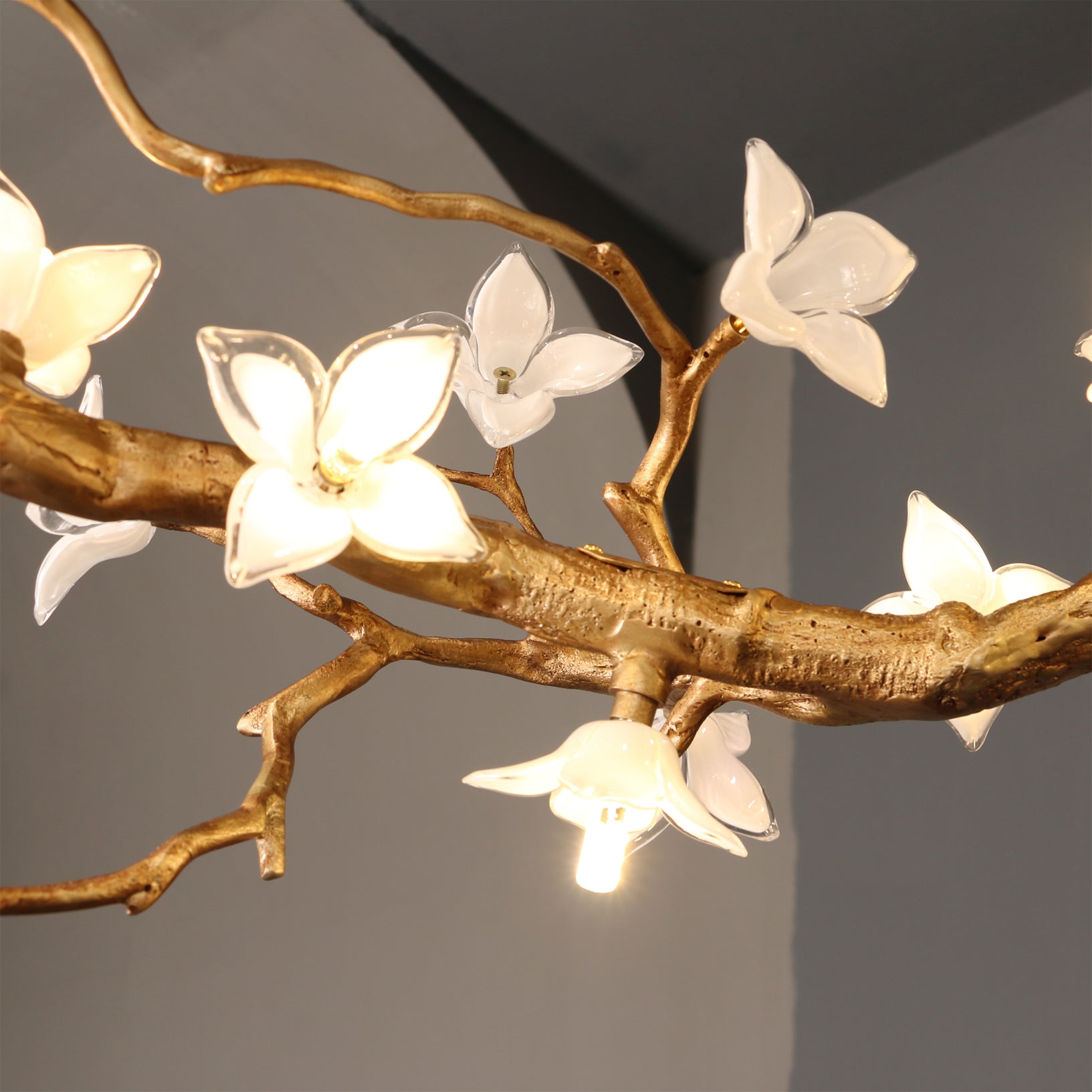 Willow Natural Glass Flower Chandelier