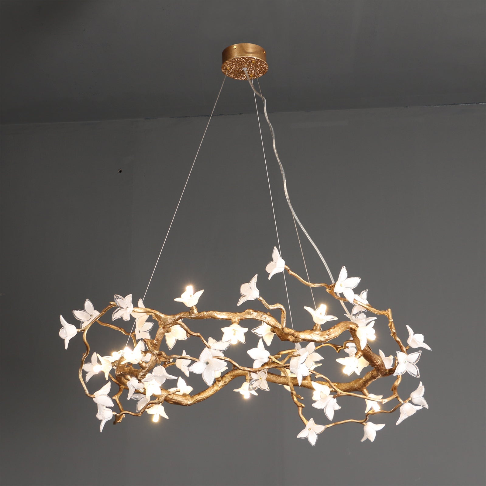 Willow Natural Glass Flower Chandelier