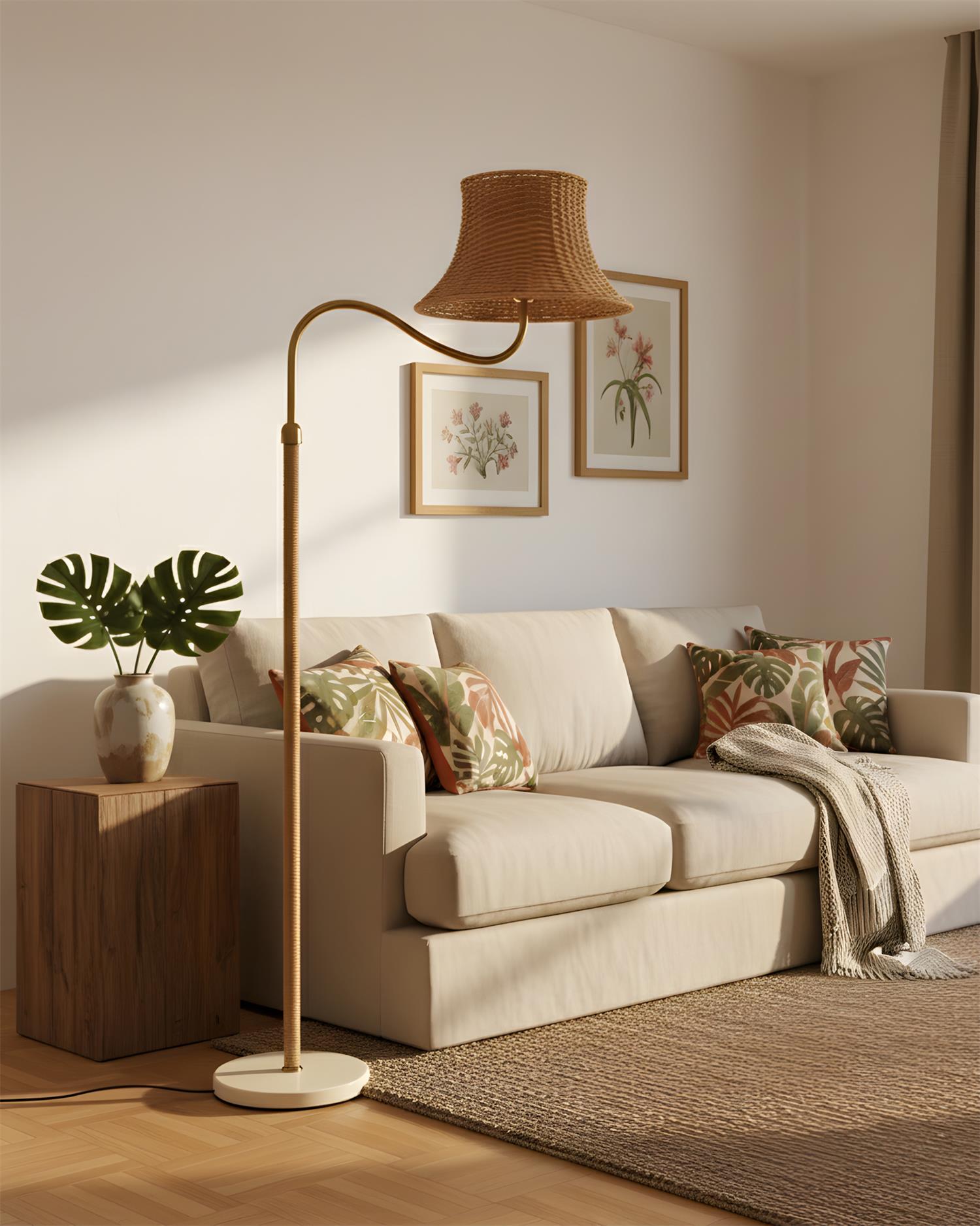 Calmo Rattan Natural Floor Lamp