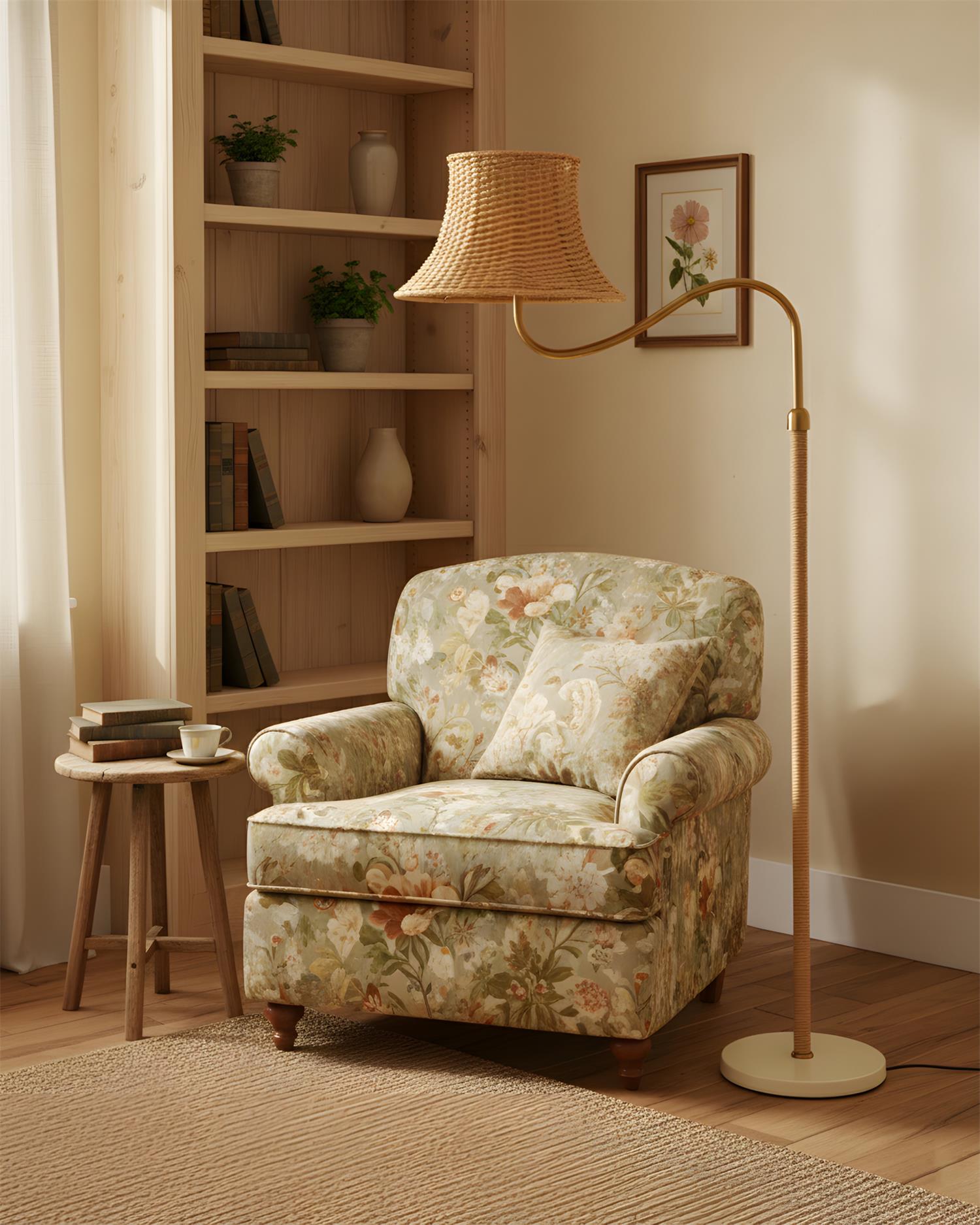 Calmo Rattan Natural Floor Lamp