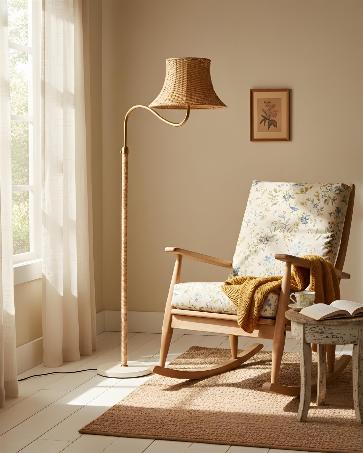 Calmo Rattan Natural Floor Lamp