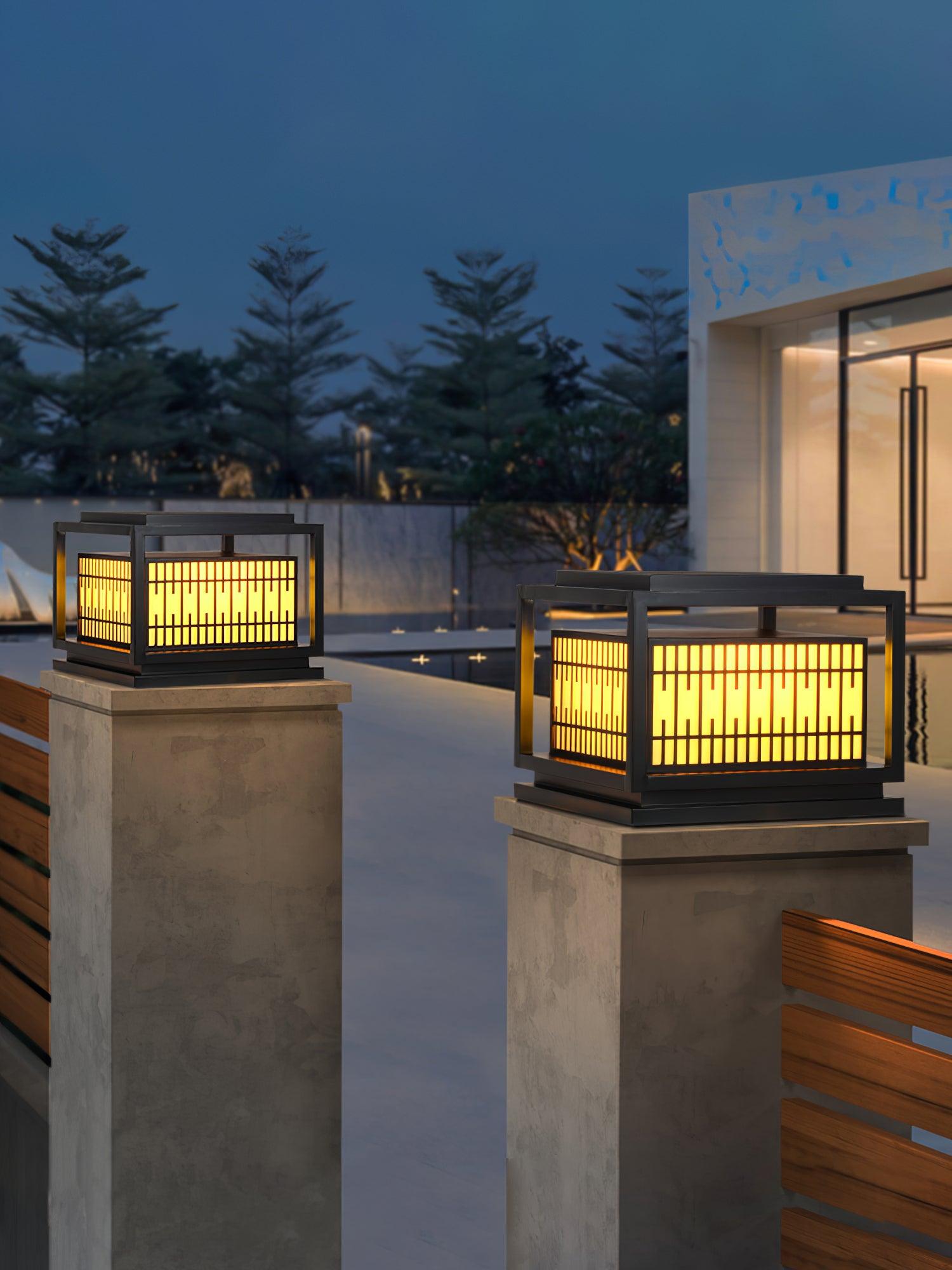 Window Grille Outdoor Post Light - Blowlighting