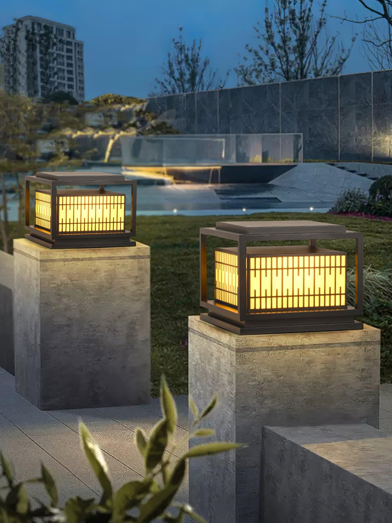 Window Grille Outdoor Post Light - Blowlighting