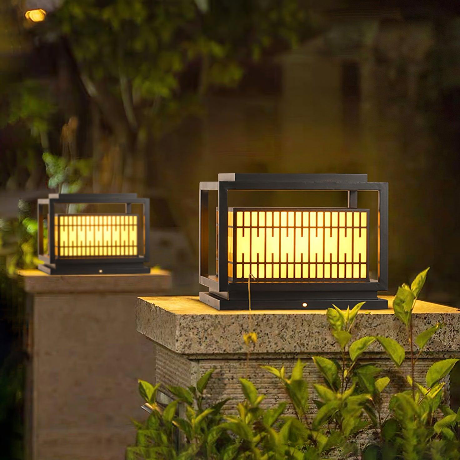 Window Grille Outdoor Post Light - Blowlighting