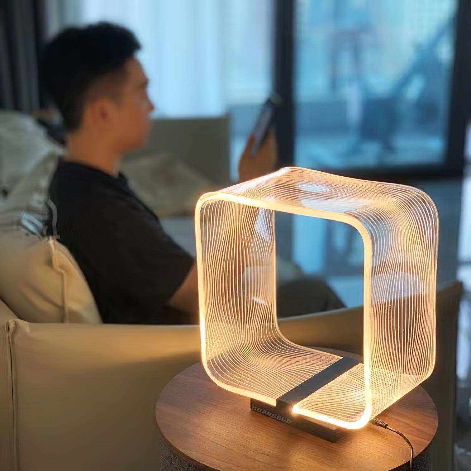 Wire Cube Table Lamp - Blowlighting