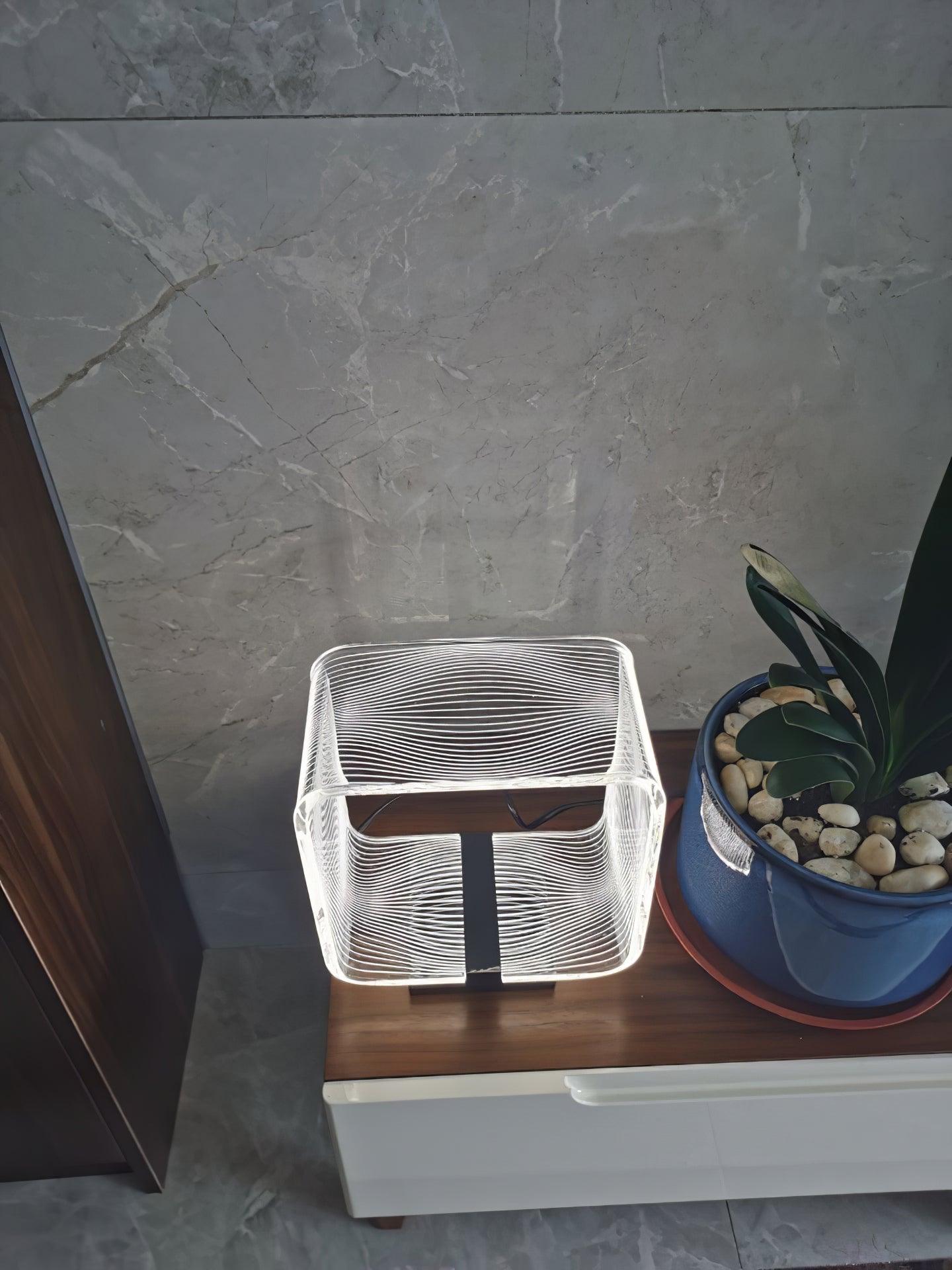 Wire Cube Table Lamp - Blowlighting