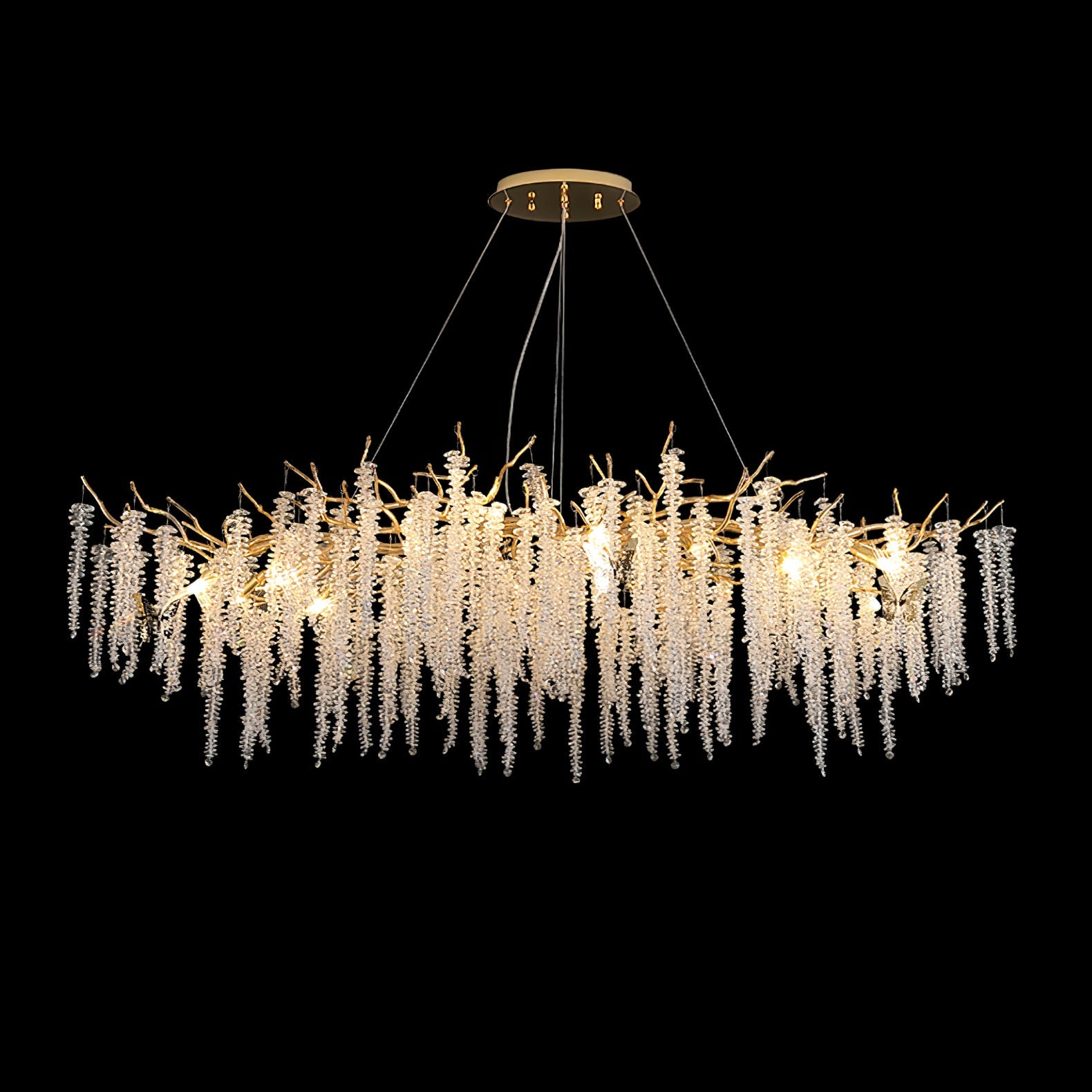 Wisteria Flower Crystal Chandelier - Blowlighting