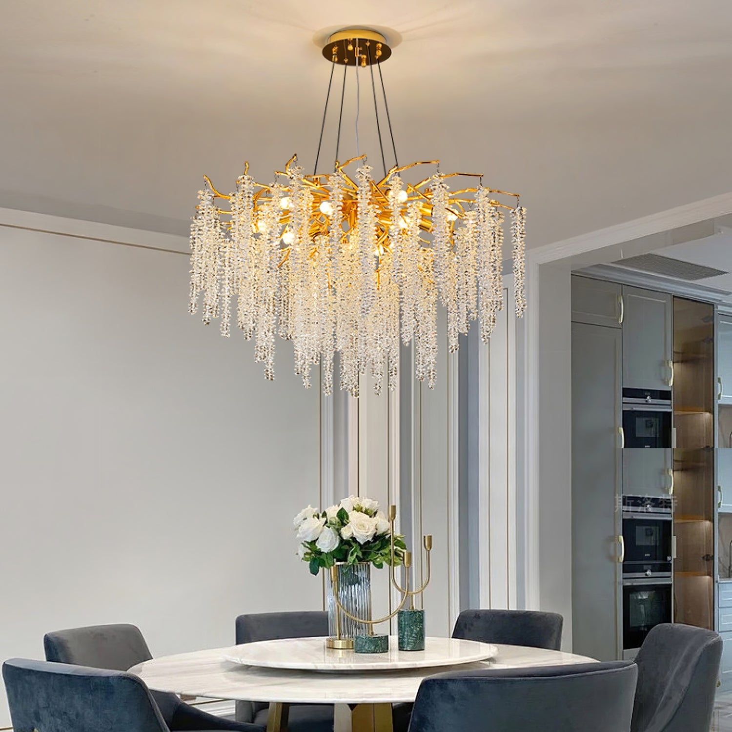 Wisteria Flower Crystal Chandelier - Blowlighting