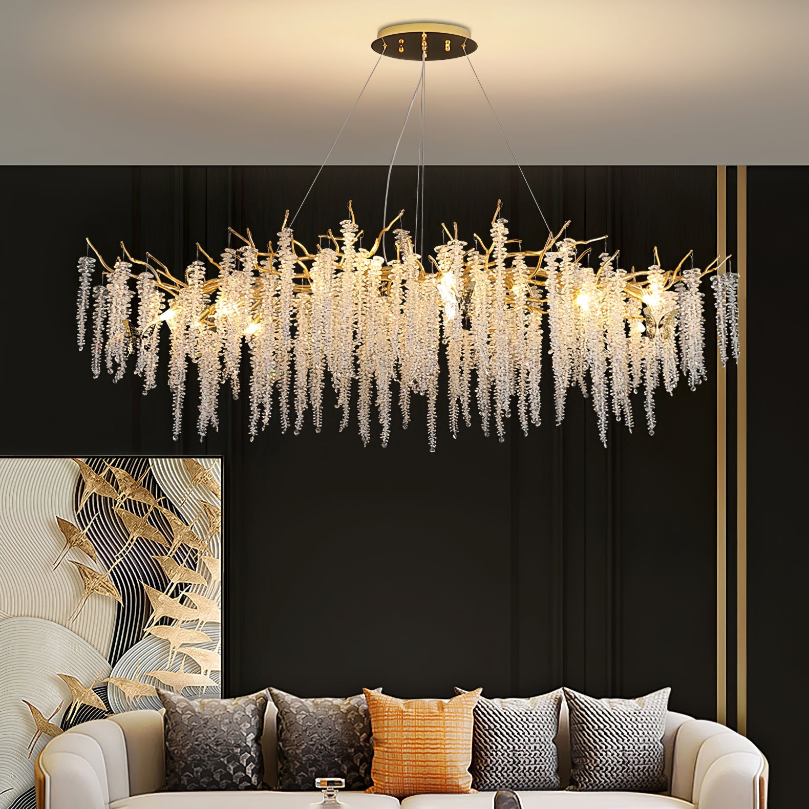 Wisteria Flower Crystal Chandelier - Blowlighting