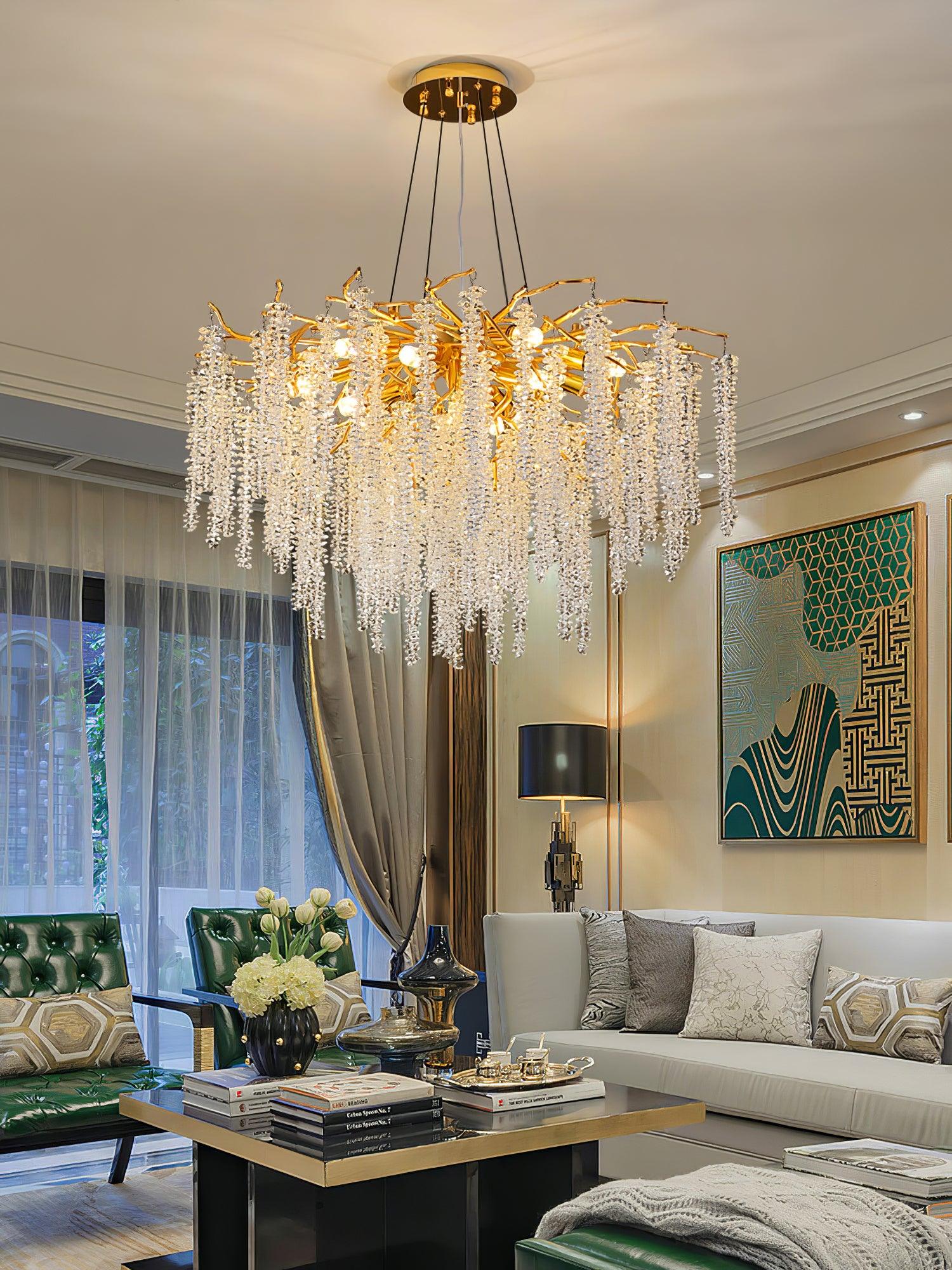 Wisteria Flower Crystal Chandelier - Blowlighting