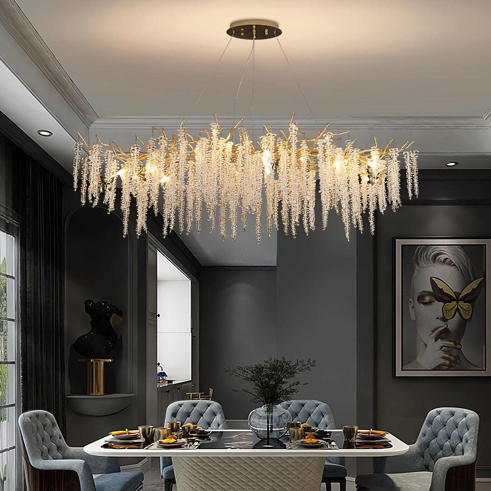 Wisteria Flower Crystal Chandelier - Blowlighting
