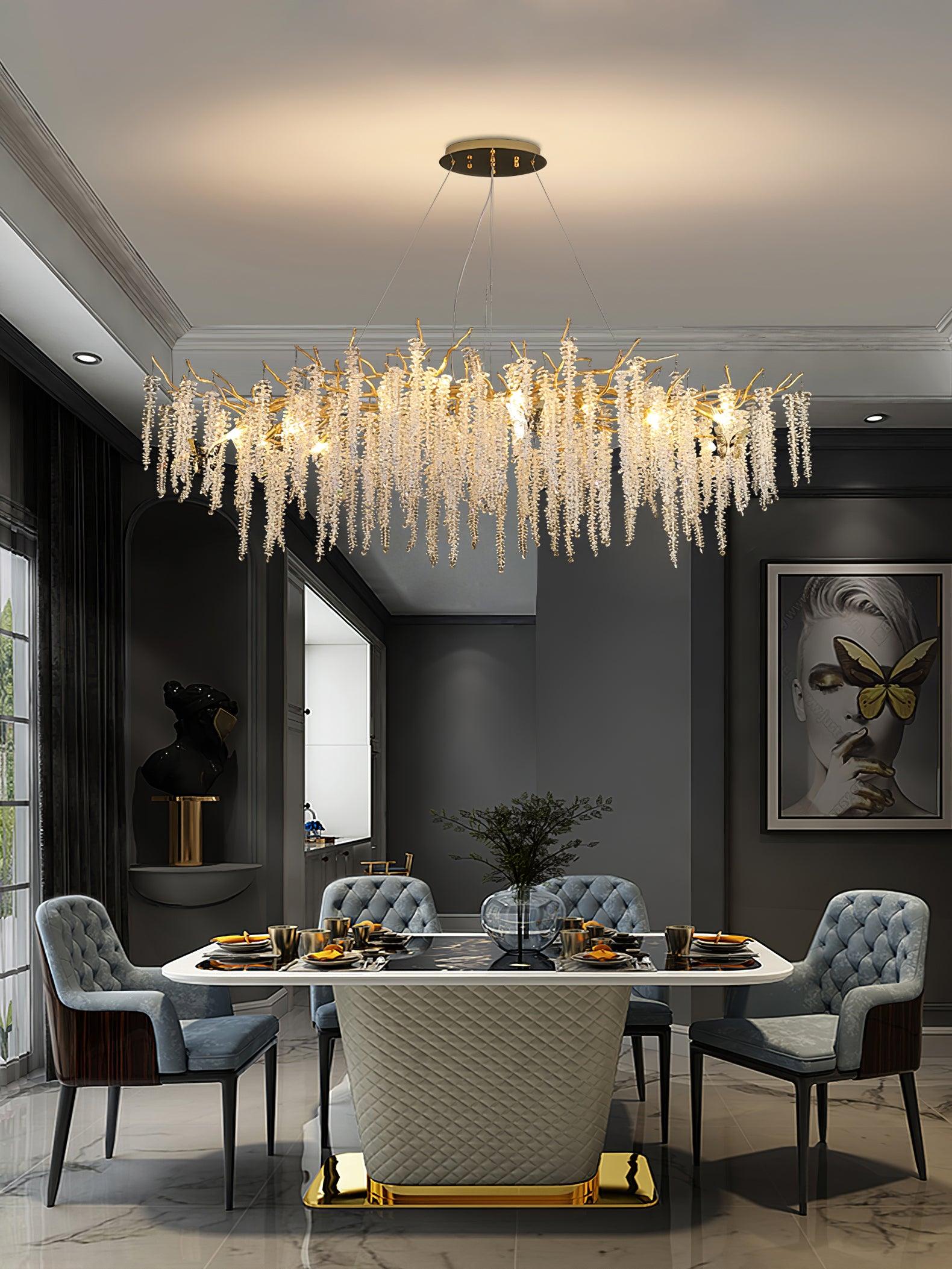 Wisteria Flower Crystal Chandelier - Blowlighting