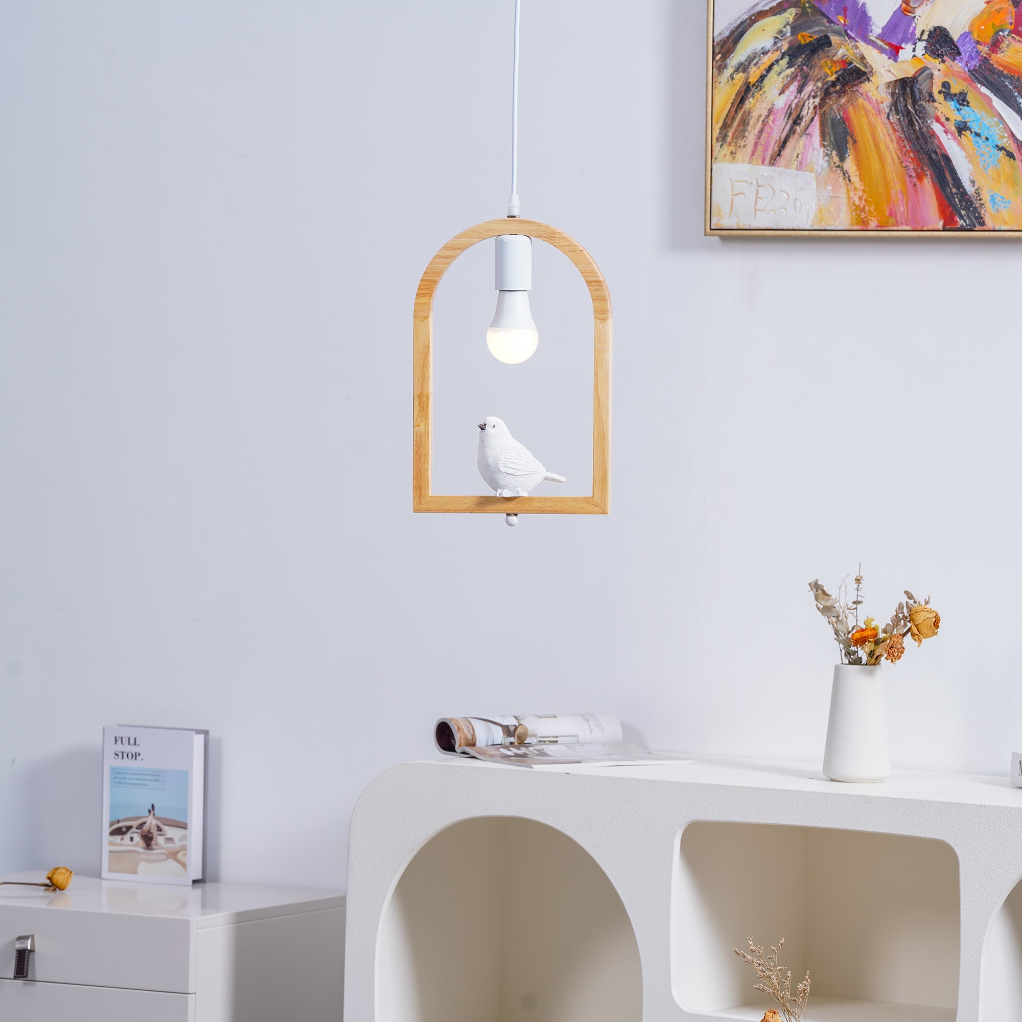 Wood Bird Resin Pendant Light - Blowlighting