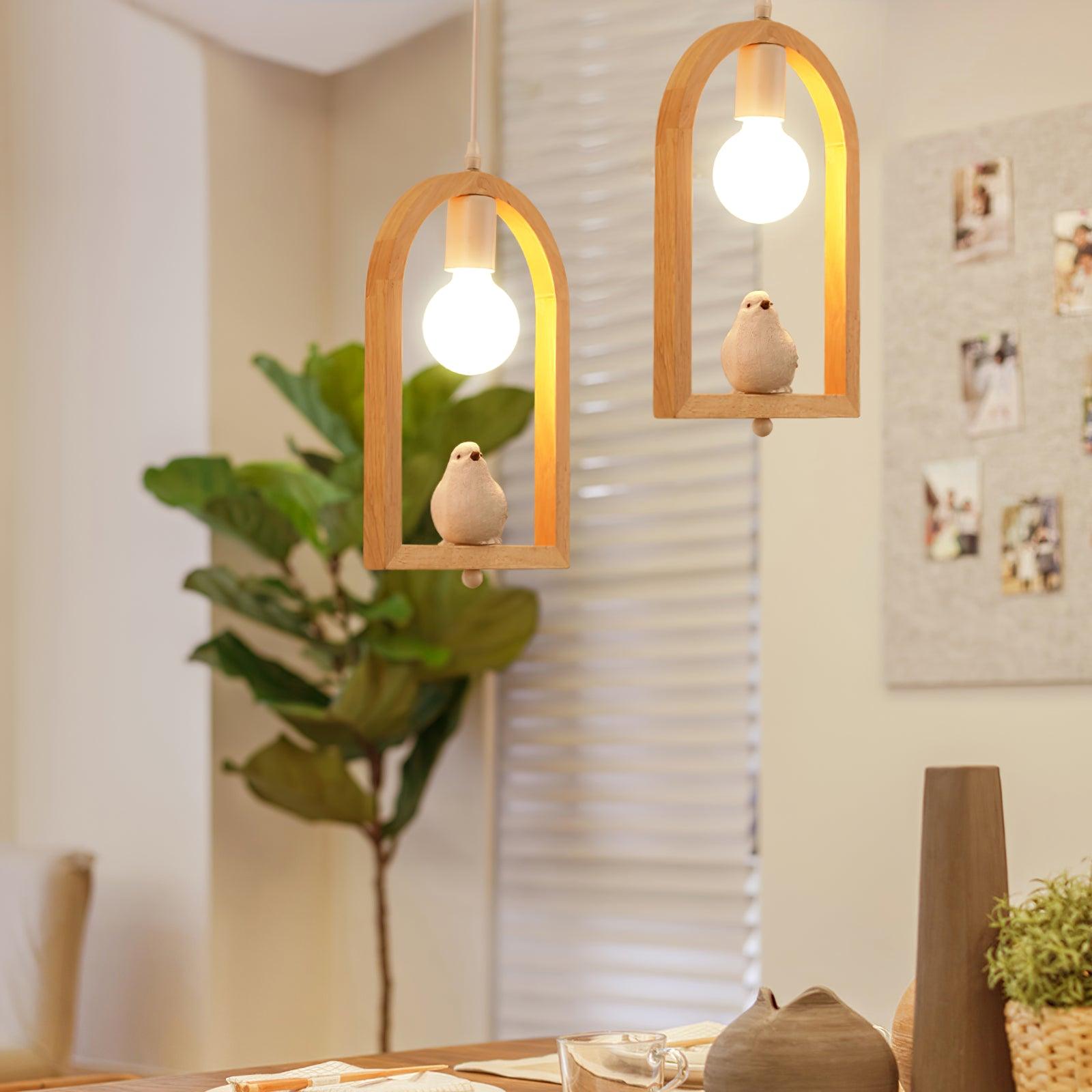 Wood Bird Resin Pendant Light - Blowlighting