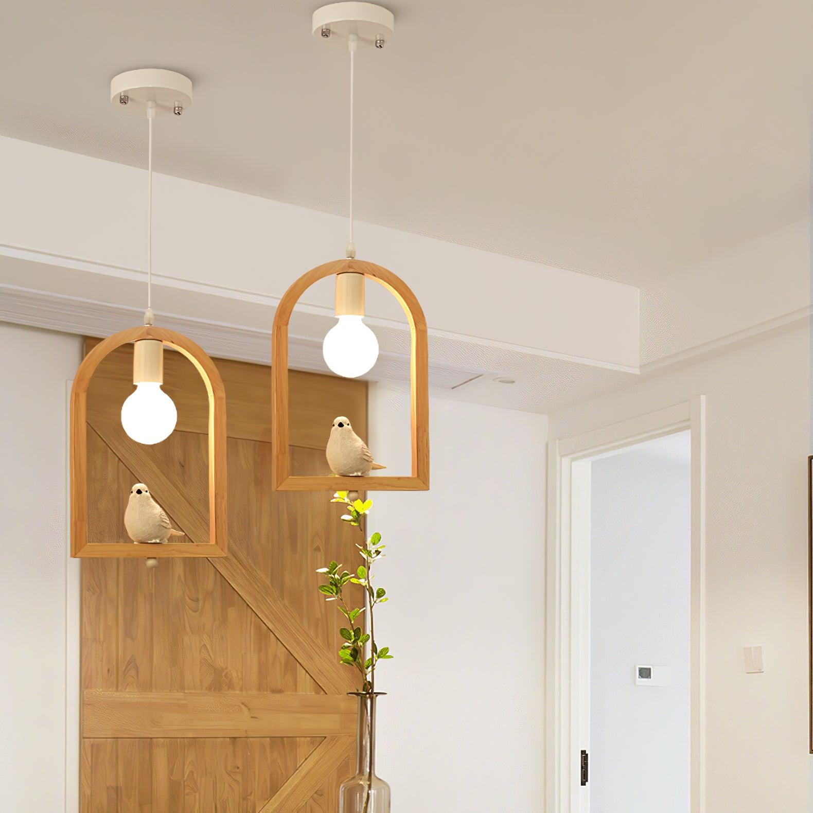 Wood Bird Resin Pendant Light - Blowlighting