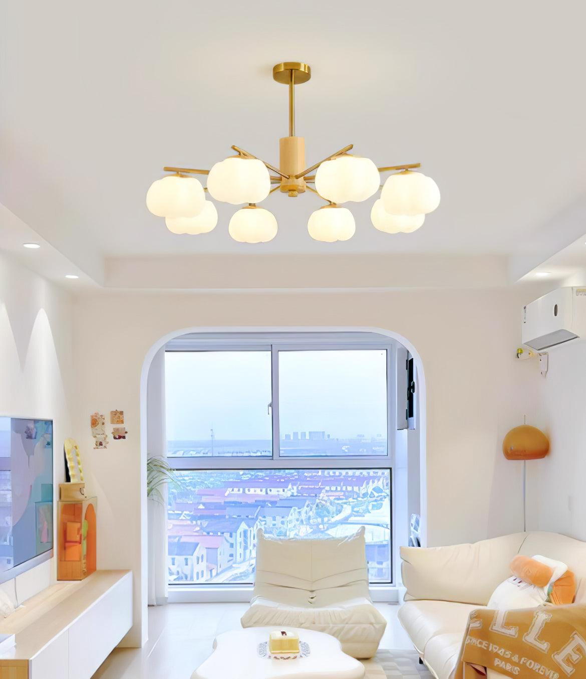 Wooden Cotton Balls Chandelier - Blowlighting