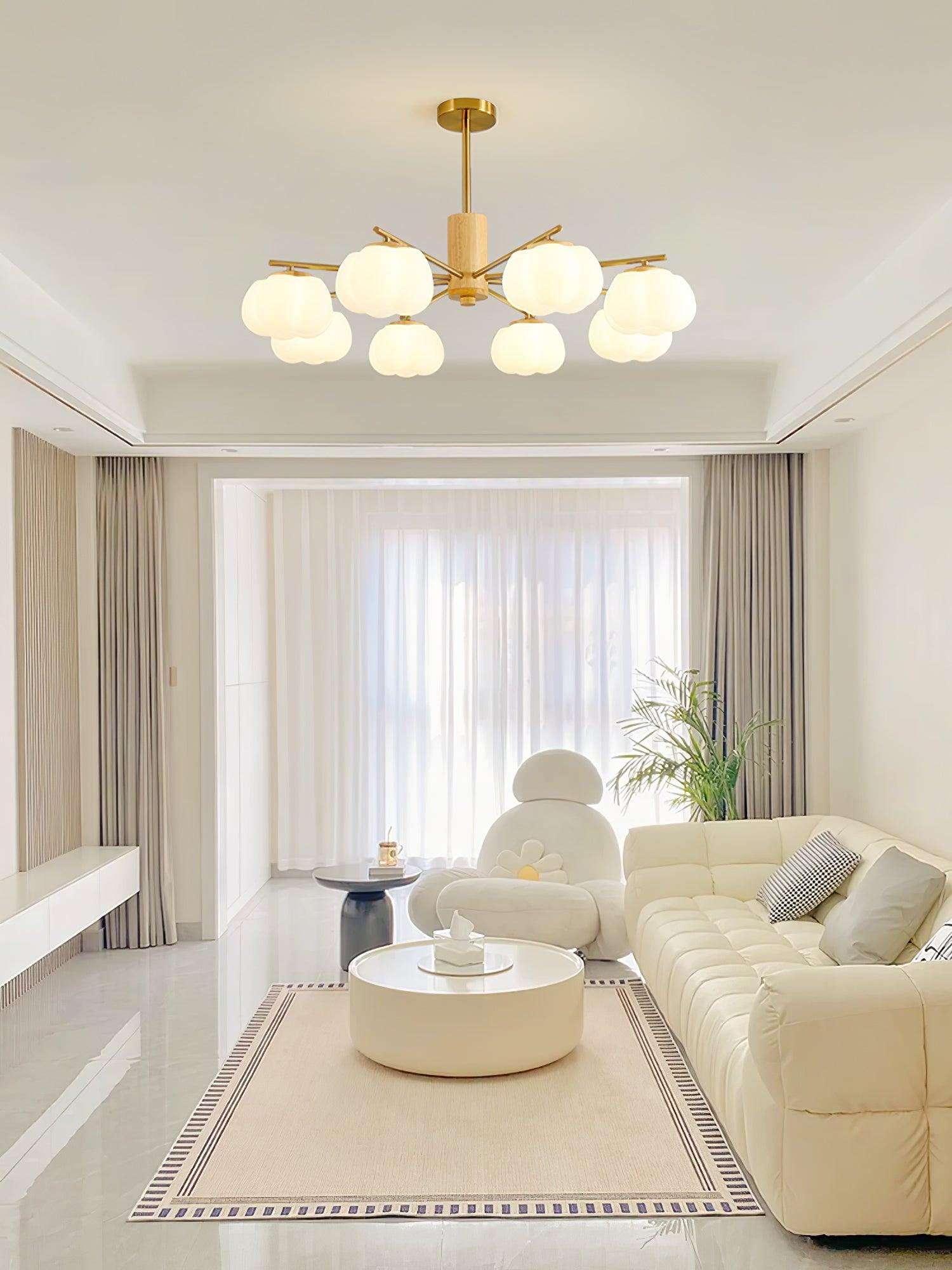 Wooden Cotton Balls Chandelier - Blowlighting