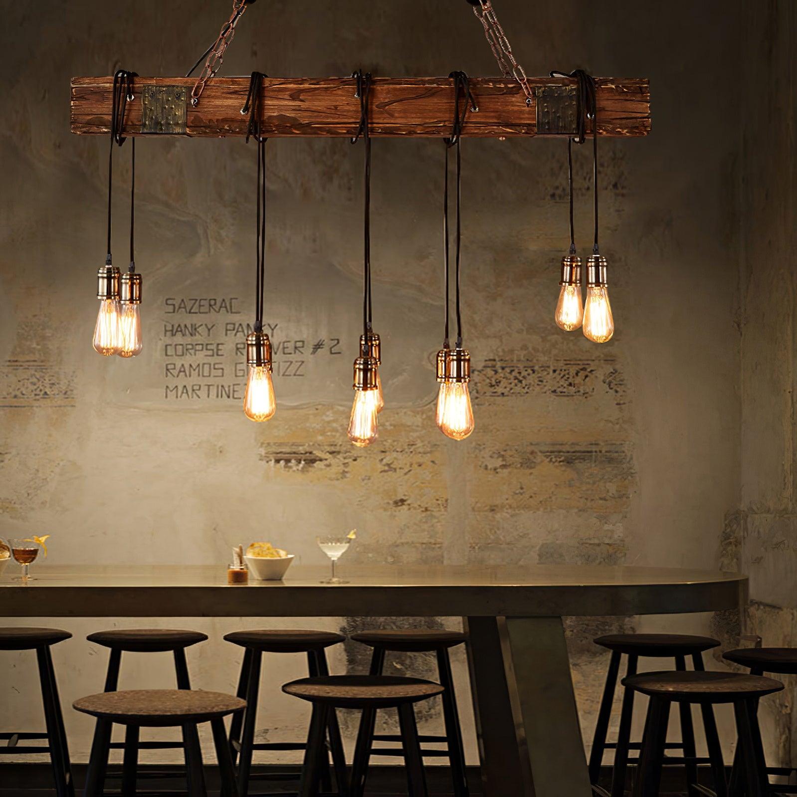 Wood Hanging Multi Chandelier - Blowlighting