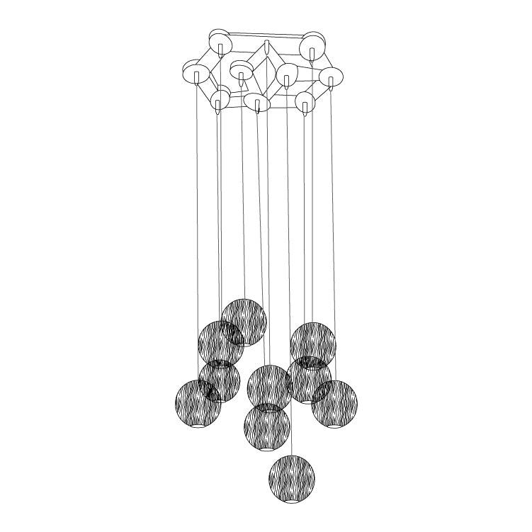 Ulvararis Nordic Orb Sphere Cluster Wooden Pendant Light - Blowlighting