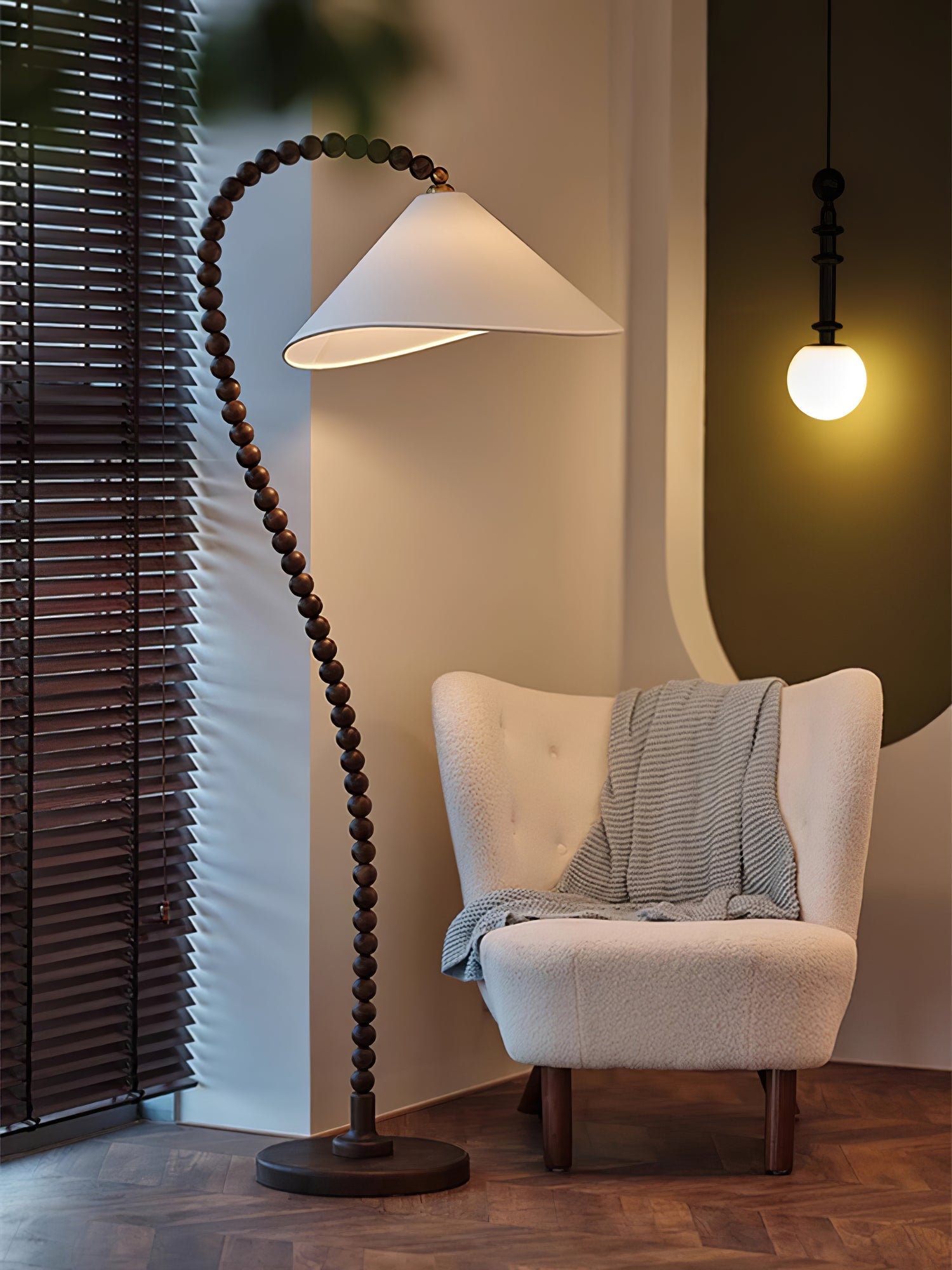 Wooden Bead Floor Lamp - Blowlighting