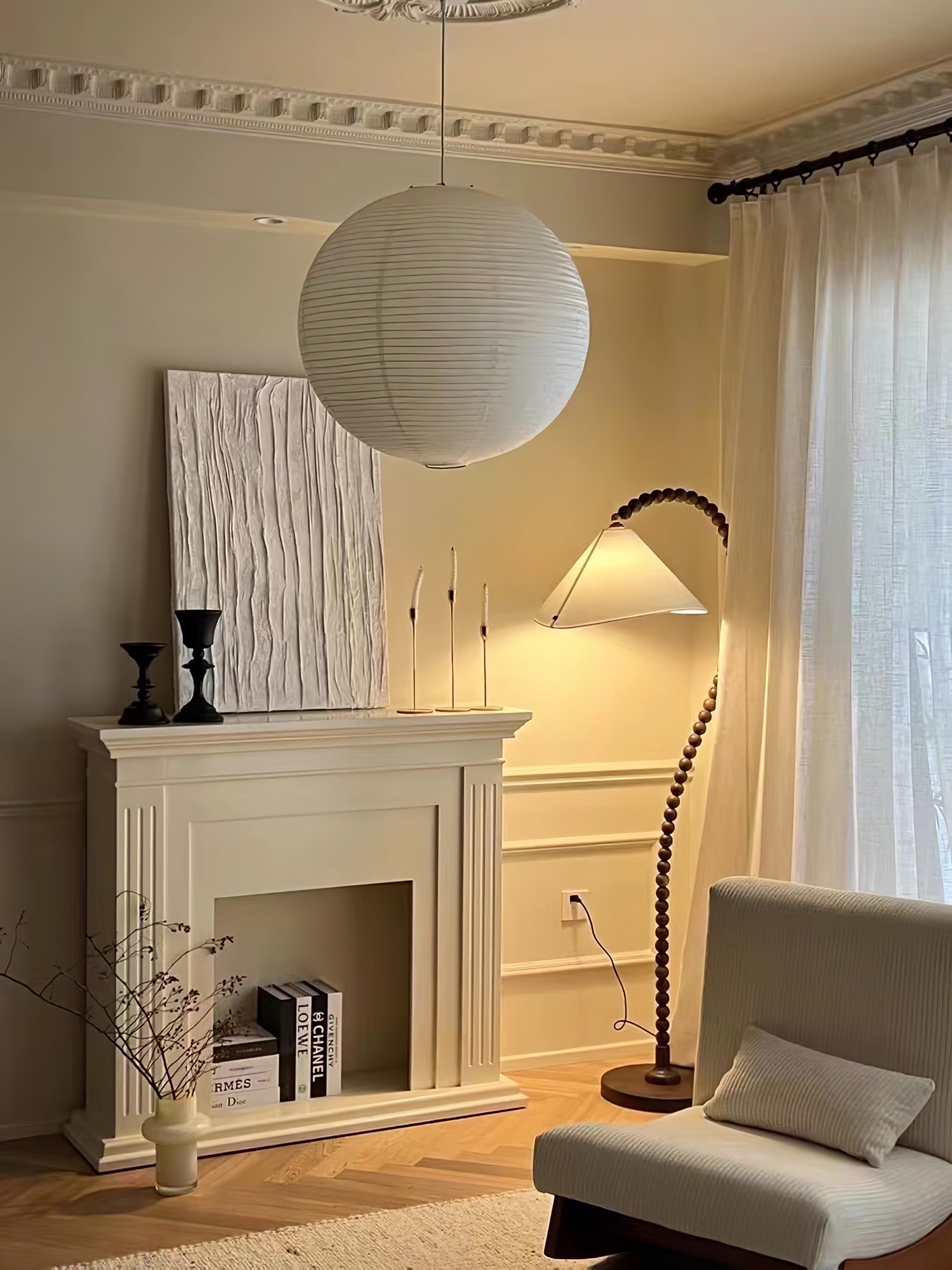 Wooden Bead Floor Lamp - Blowlighting