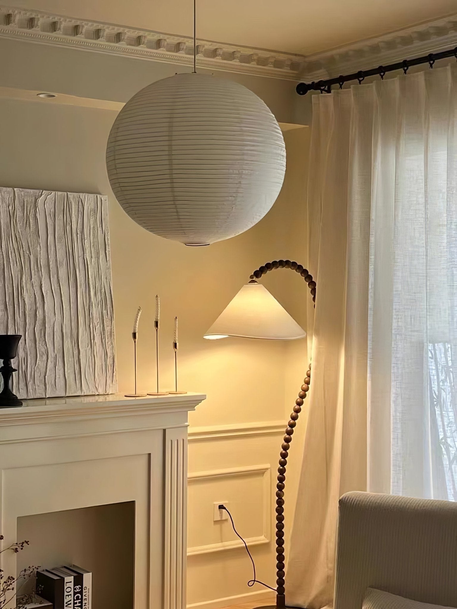 Wooden Bead Floor Lamp - Blowlighting