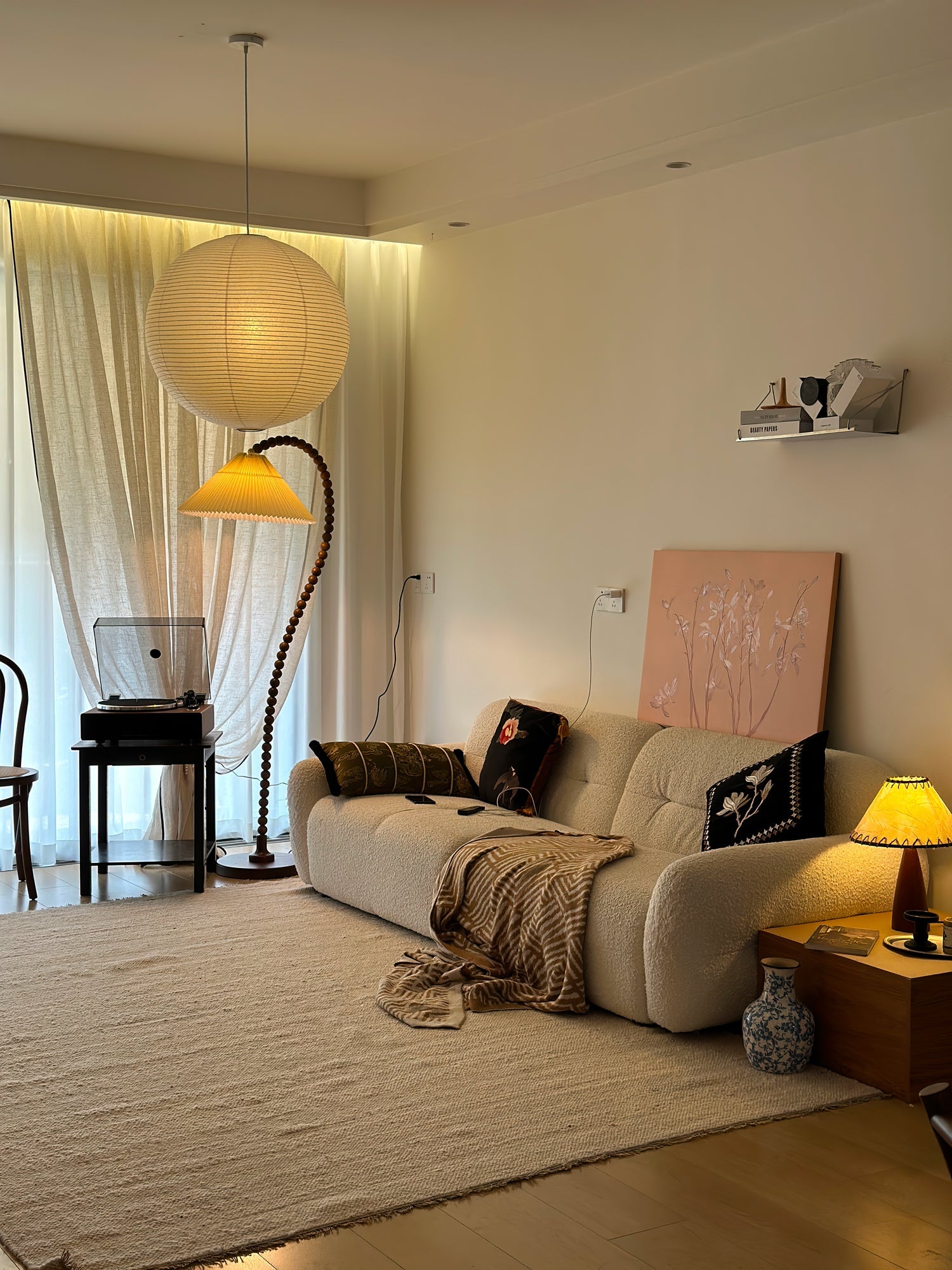 Wooden Bead Floor Lamp - Blowlighting