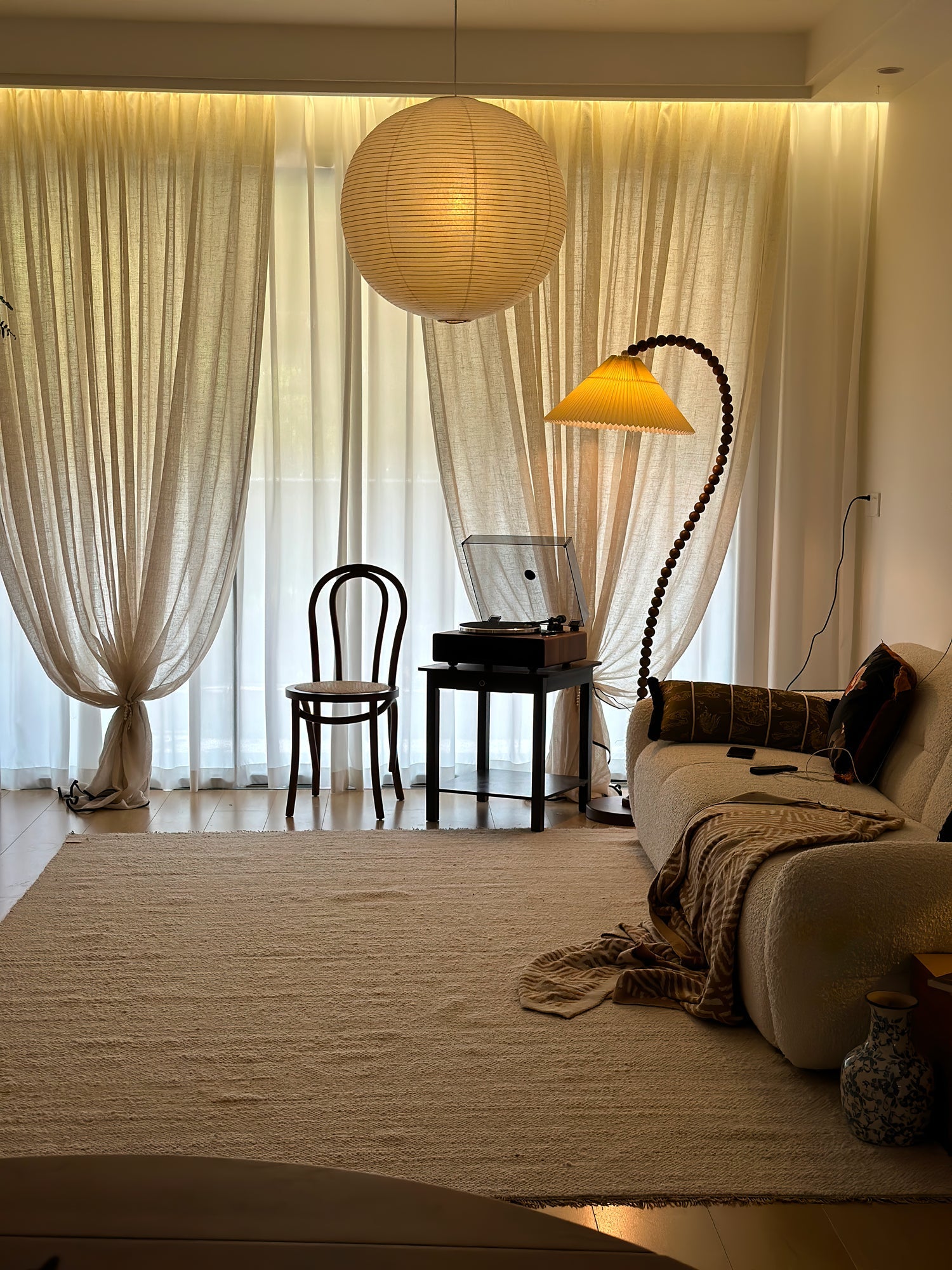 Wooden Bead Floor Lamp - Blowlighting