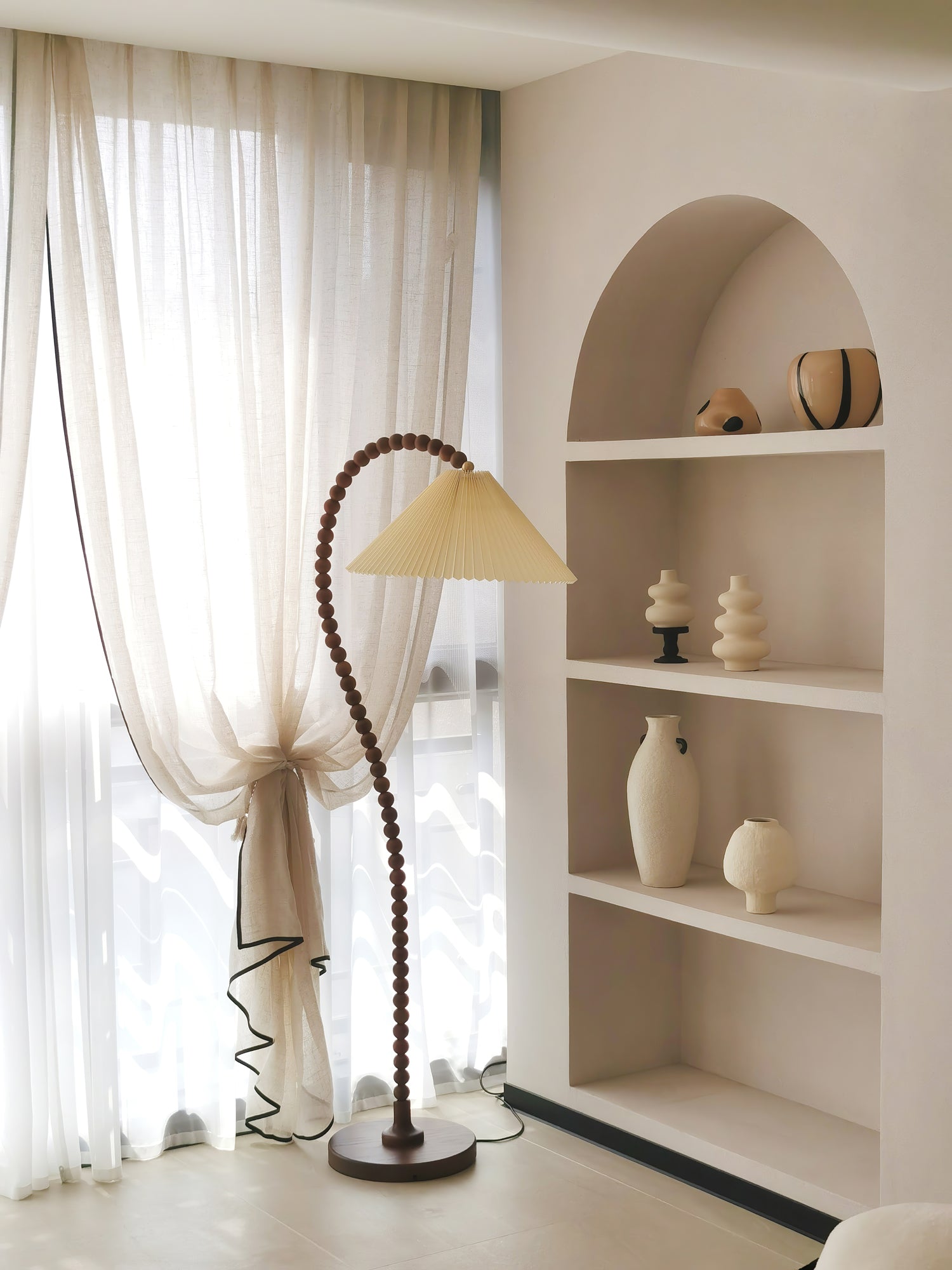 Wooden Bead Floor Lamp - Blowlighting
