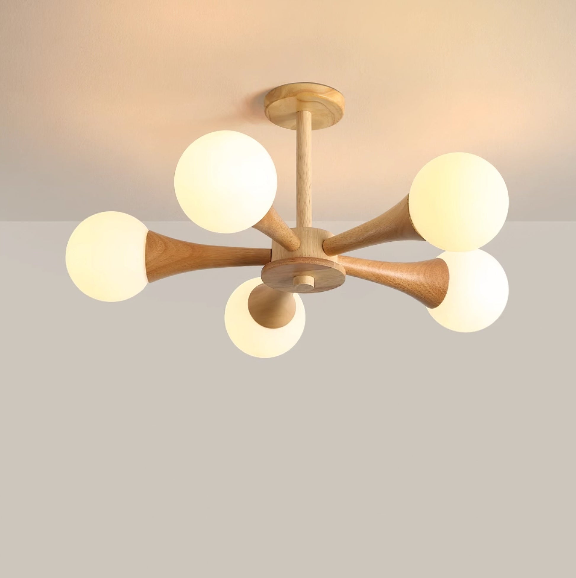 Wooden Nera Chandelier - Blowlighting