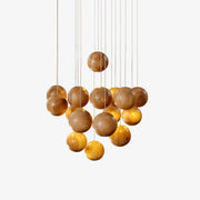 Ulvararis Nordic Orb Sphere Cluster Wooden Pendant Light - Blowlighting
