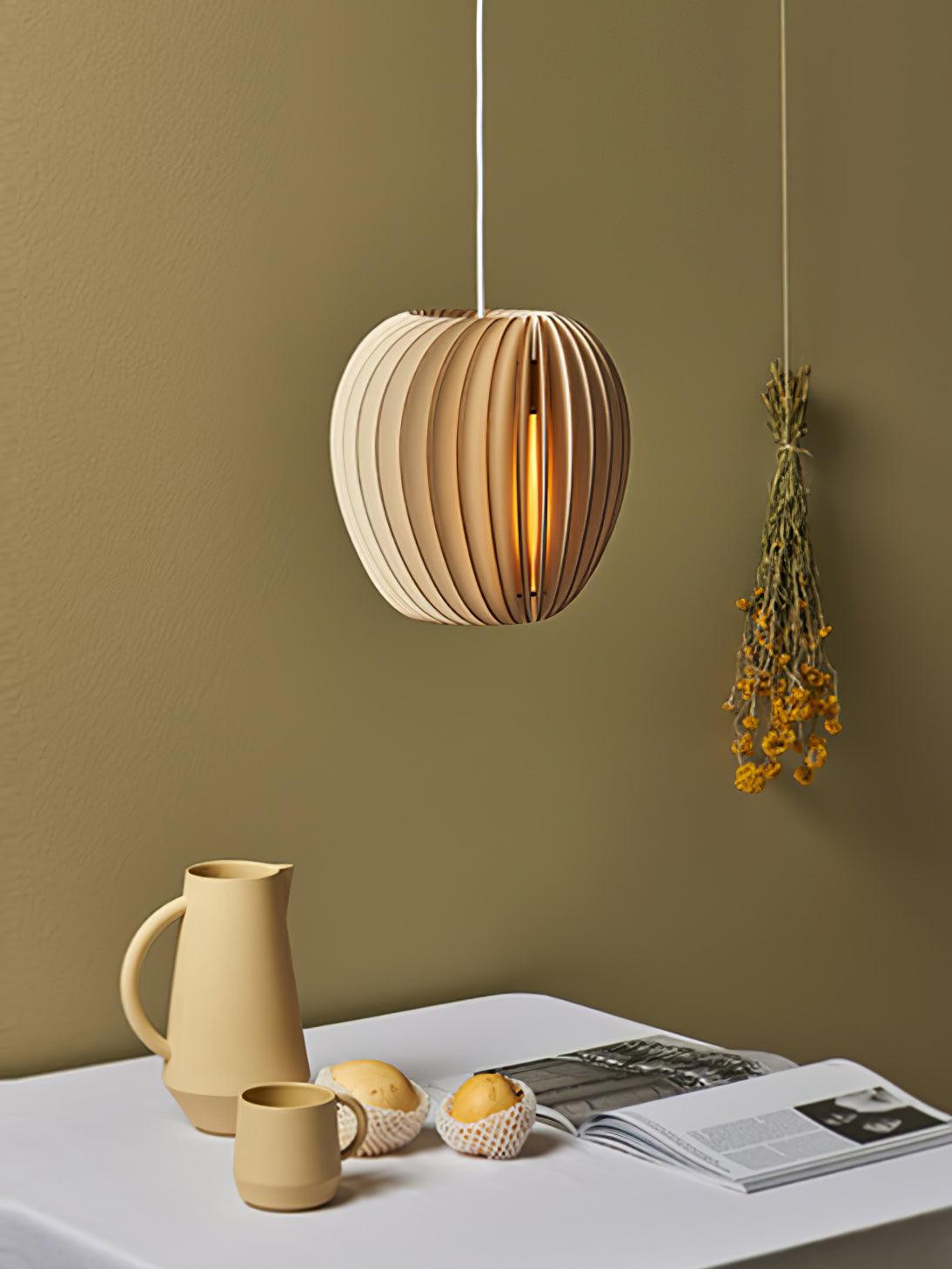 Wooden Orb Pendant Lamp - Blowlighting