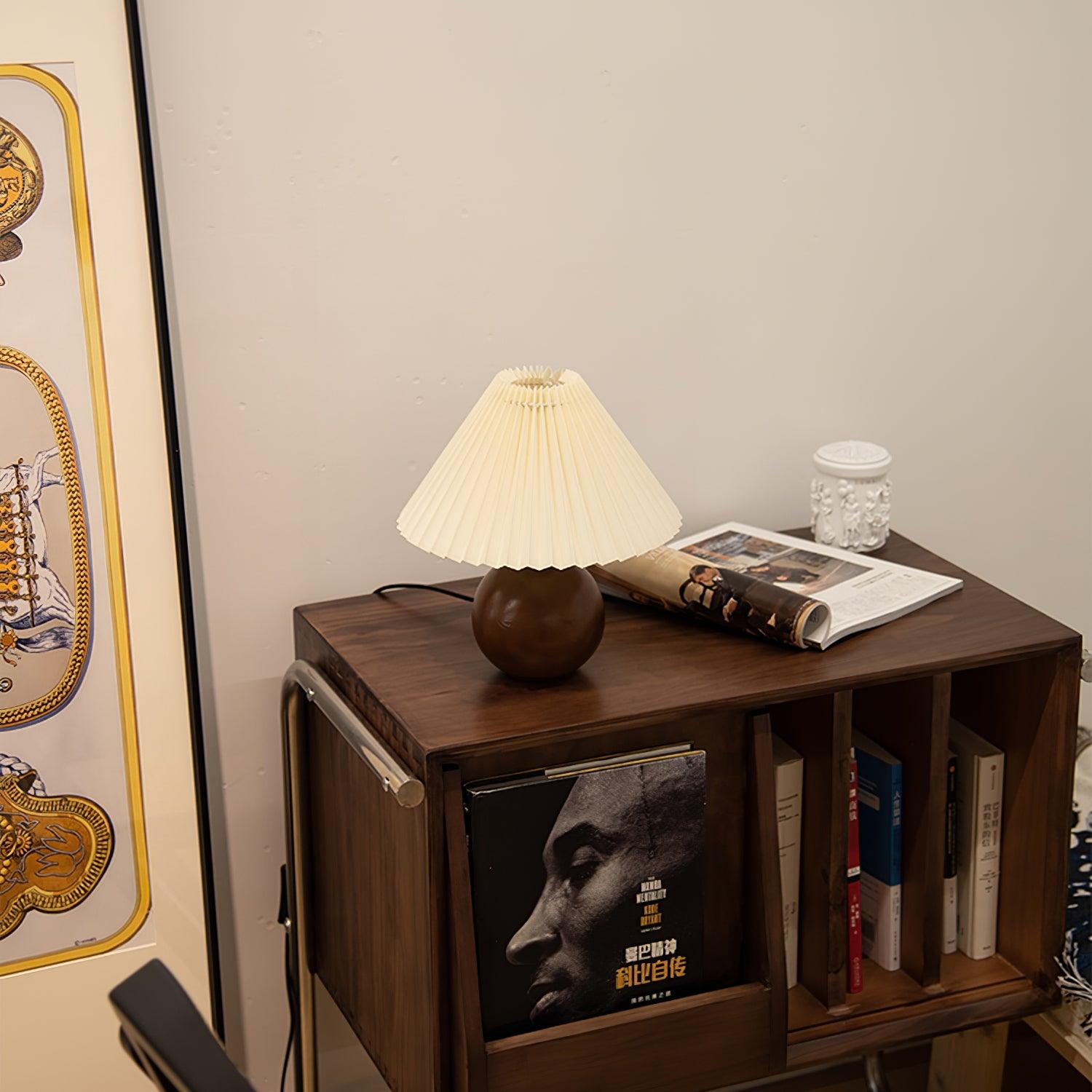 Wooden Pleated Table Lamp - Blowlighting