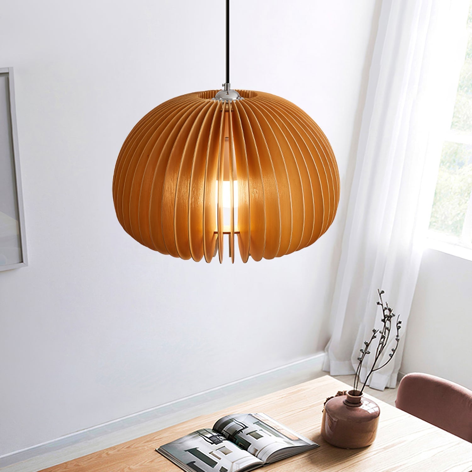 Wooden Pumpkin Pendant Lamp - Blowlighting
