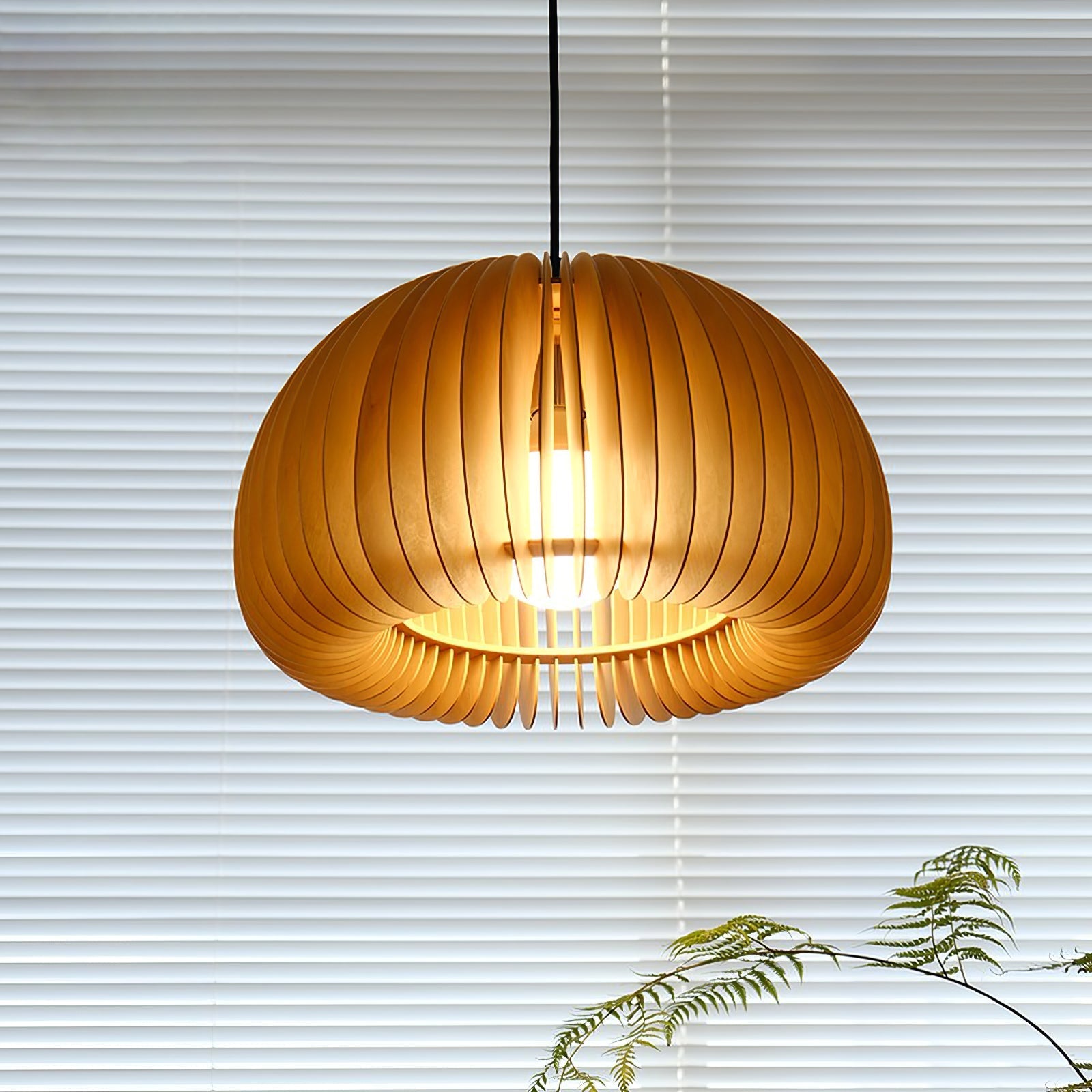 Wooden Pumpkin Pendant Lamp - Blowlighting