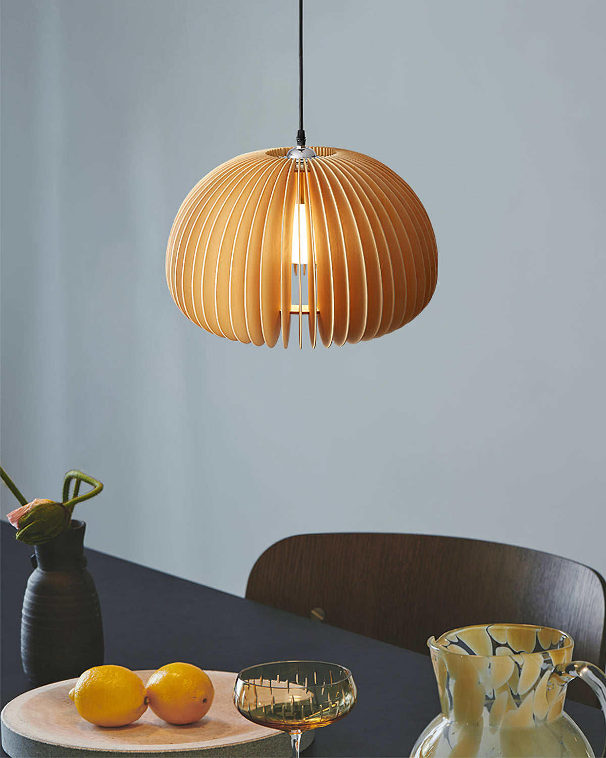 Wooden Pumpkin Pendant Lamp - Blowlighting